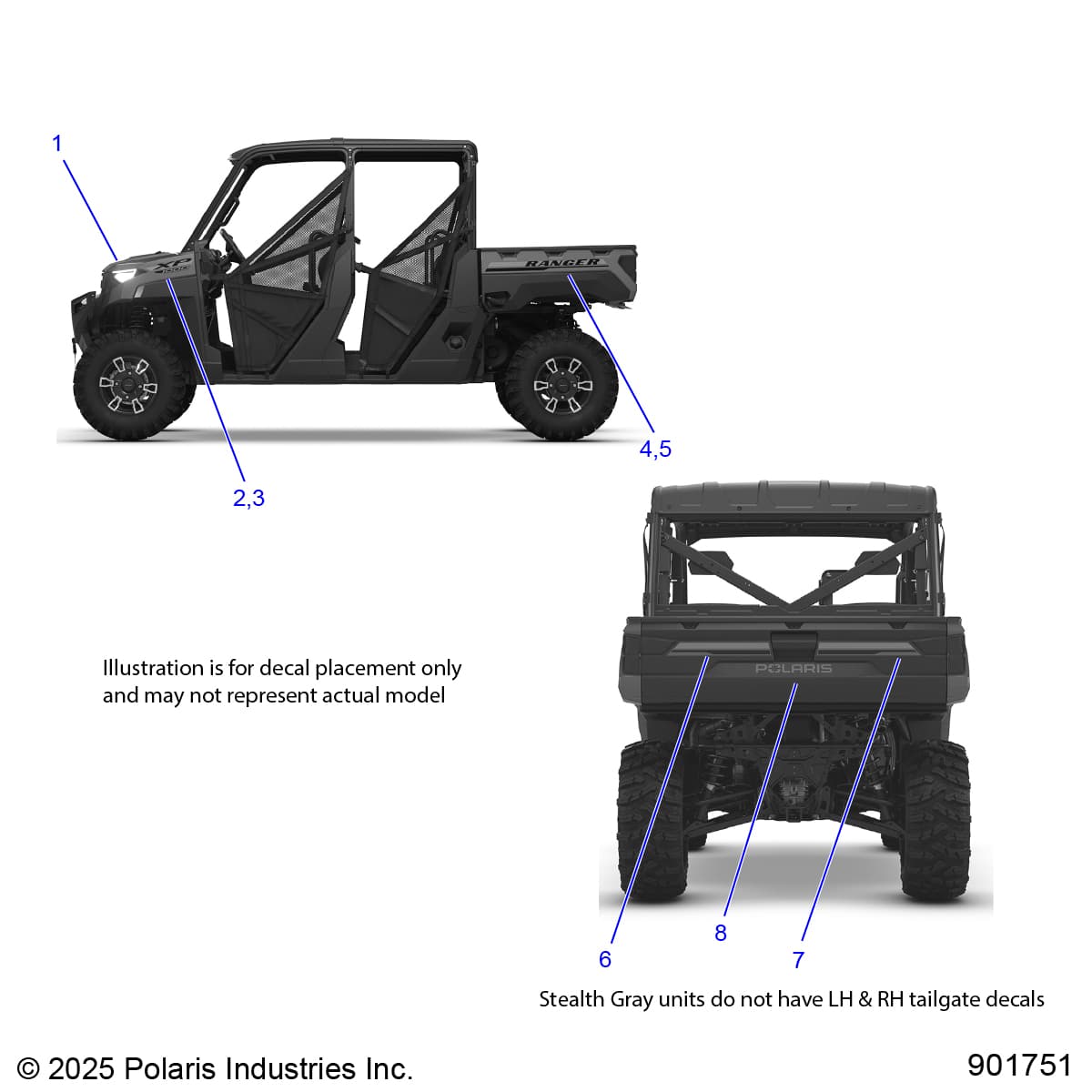 2026 RANGER 1000 XP CREW PREMIUM β BODY, DECALS, GRAPHICS - R26RSE99A9/B9/AF/BF/AH/BH/AB/BB/AS/BS (901751-1) diagram