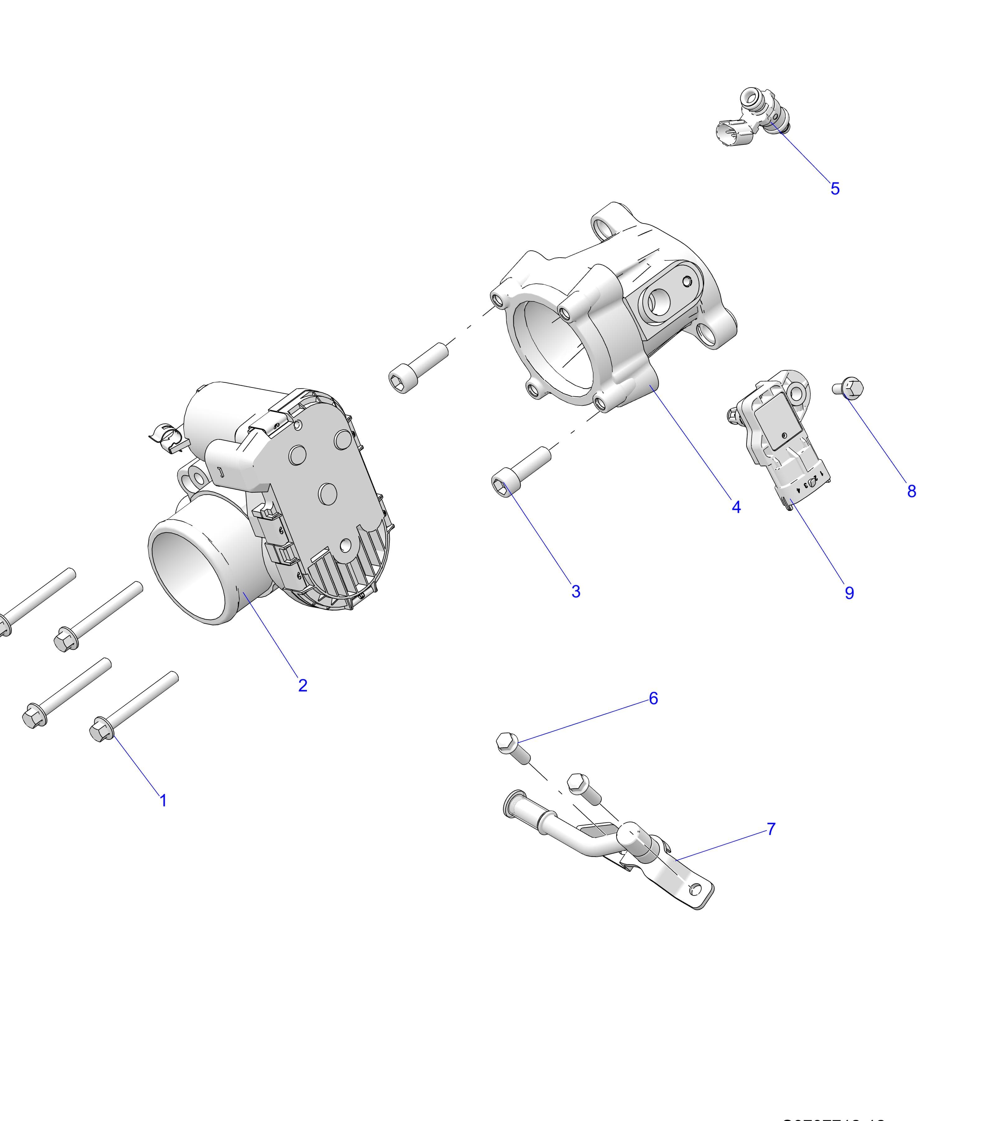 2026 RANGER 500 β ENGINE, THROTTLE BODY & FUEL RAIL diagram
