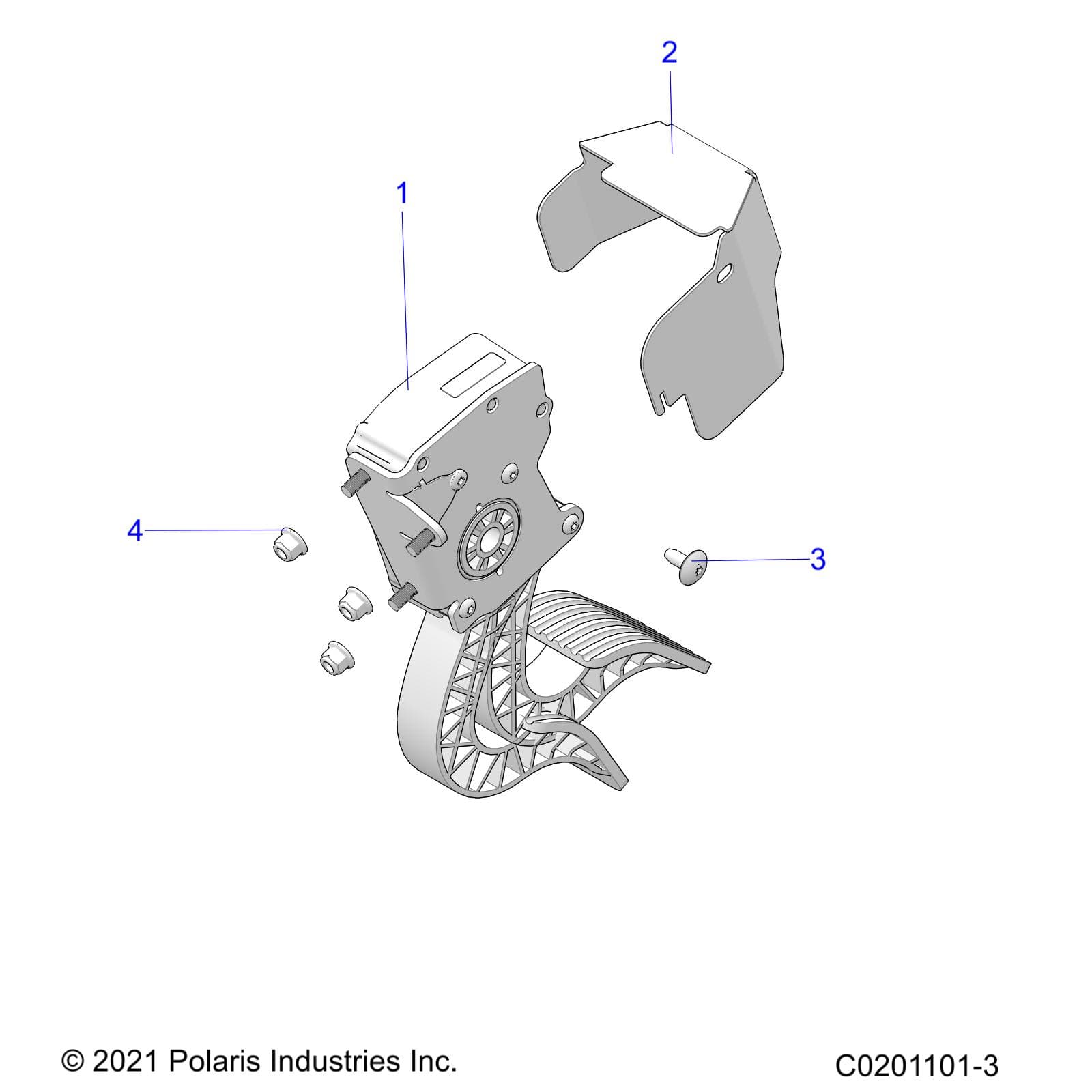 2026 RZR 200 EVAP β ENGINE, THROTTLE PEDAL - Z26HCA18A4/A7/B4/B7 (0201101-3) diagram