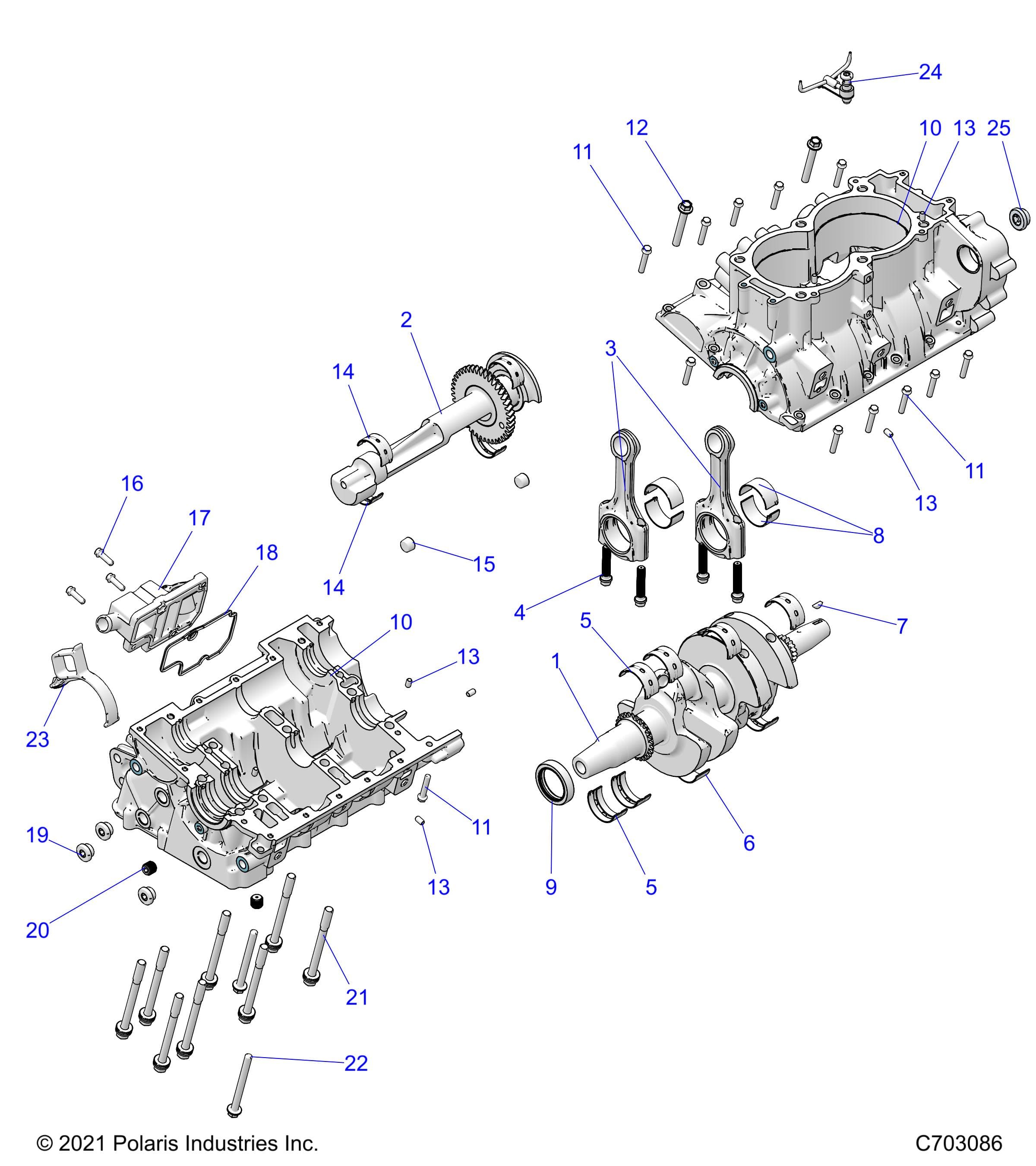 2026 RZR XP 4 1000 SPORT β ENGINE, CRANKCASE AND CRANKSHAFT - Z26NMS99A4/B4/A6/B6 (C703086) diagram