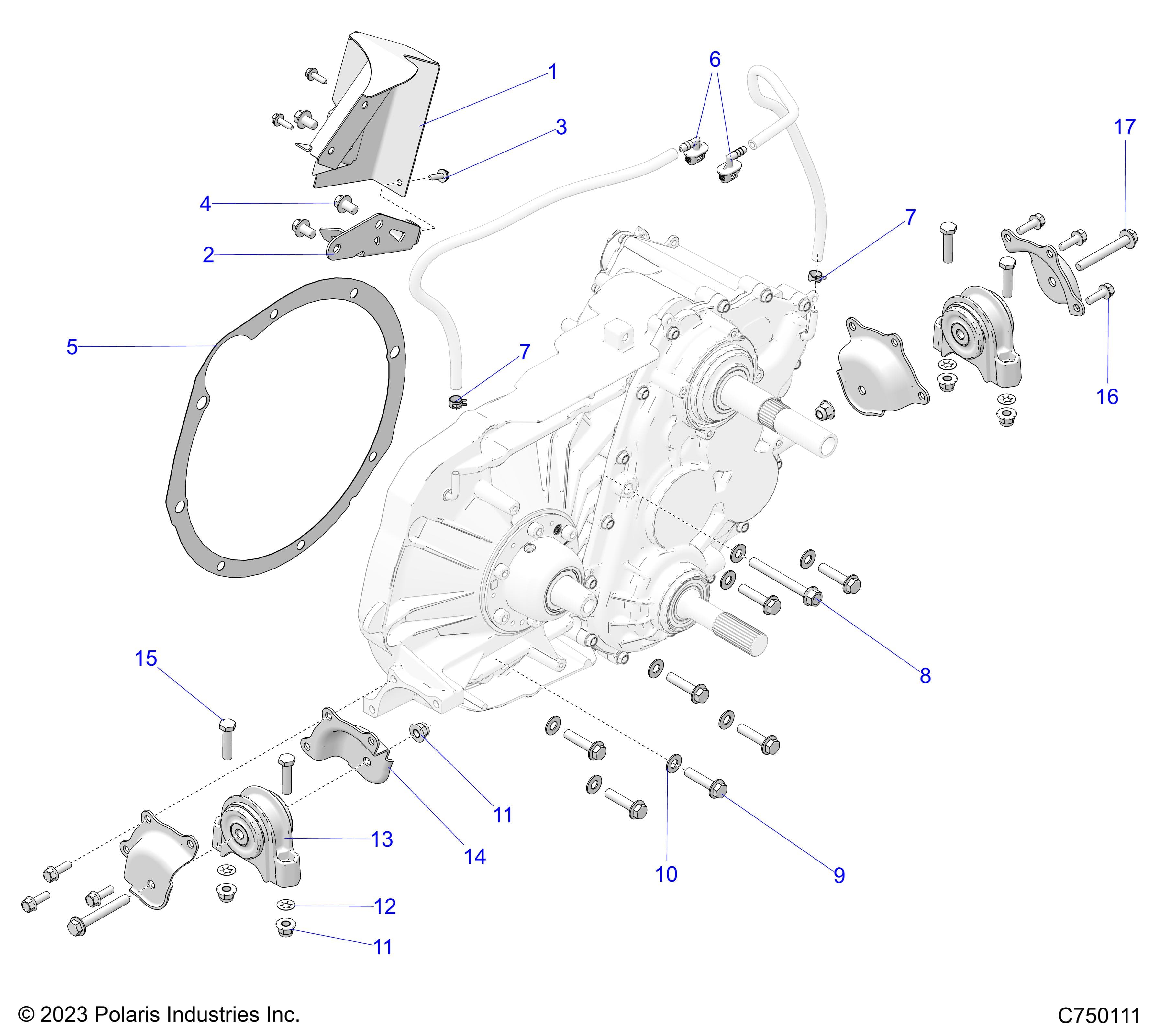 2026 RZR PRO R4 LE β DRIVE TRAIN, GEARCASE, MAIN, MOUNTING - Z26R4P2KBL (C750111) diagram