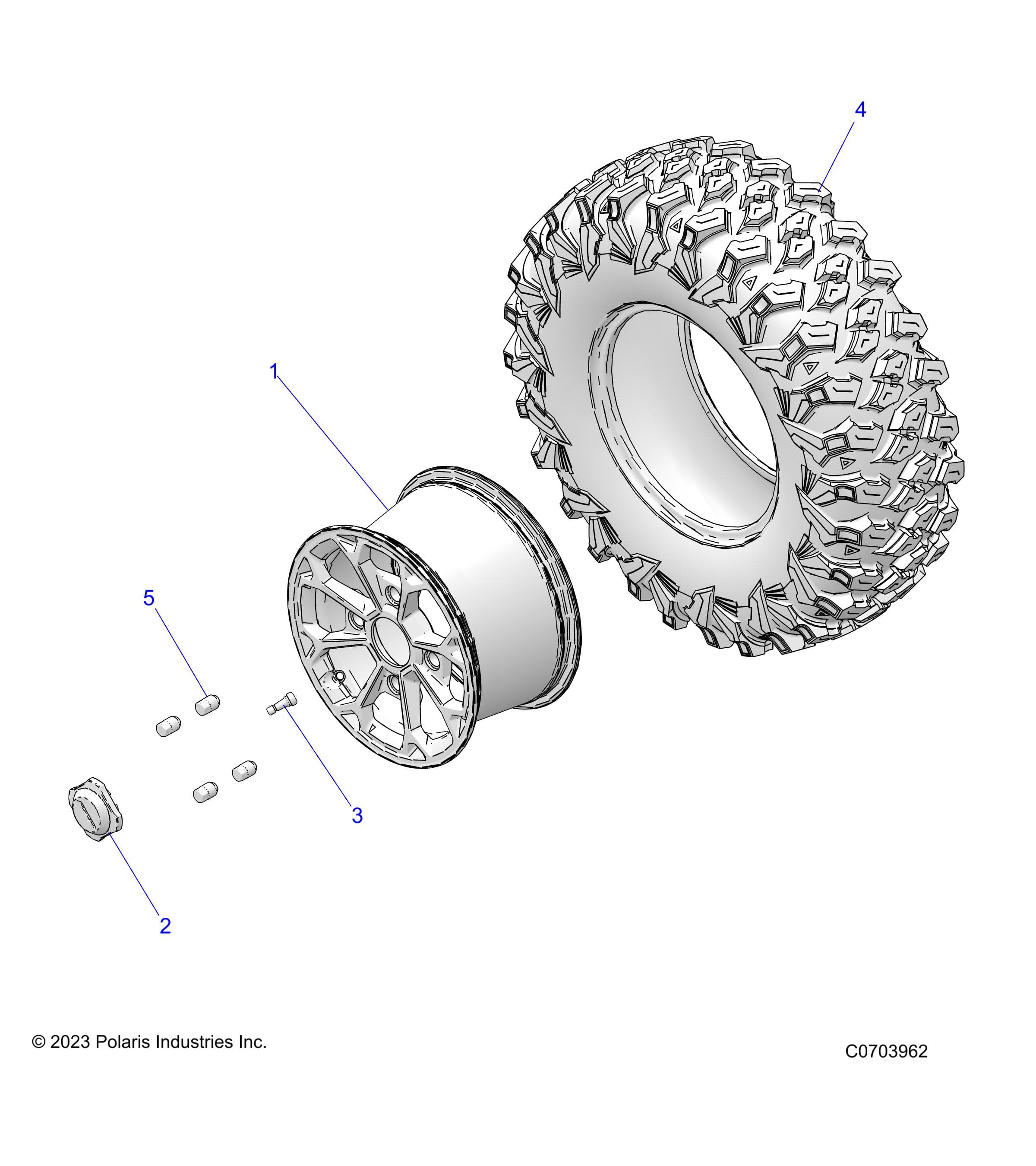 2026 RZR XP 1000 ULTIMATE β WHEELS, FRONT - Z26NET99A4/B4/A6/B6 (C703962) diagram