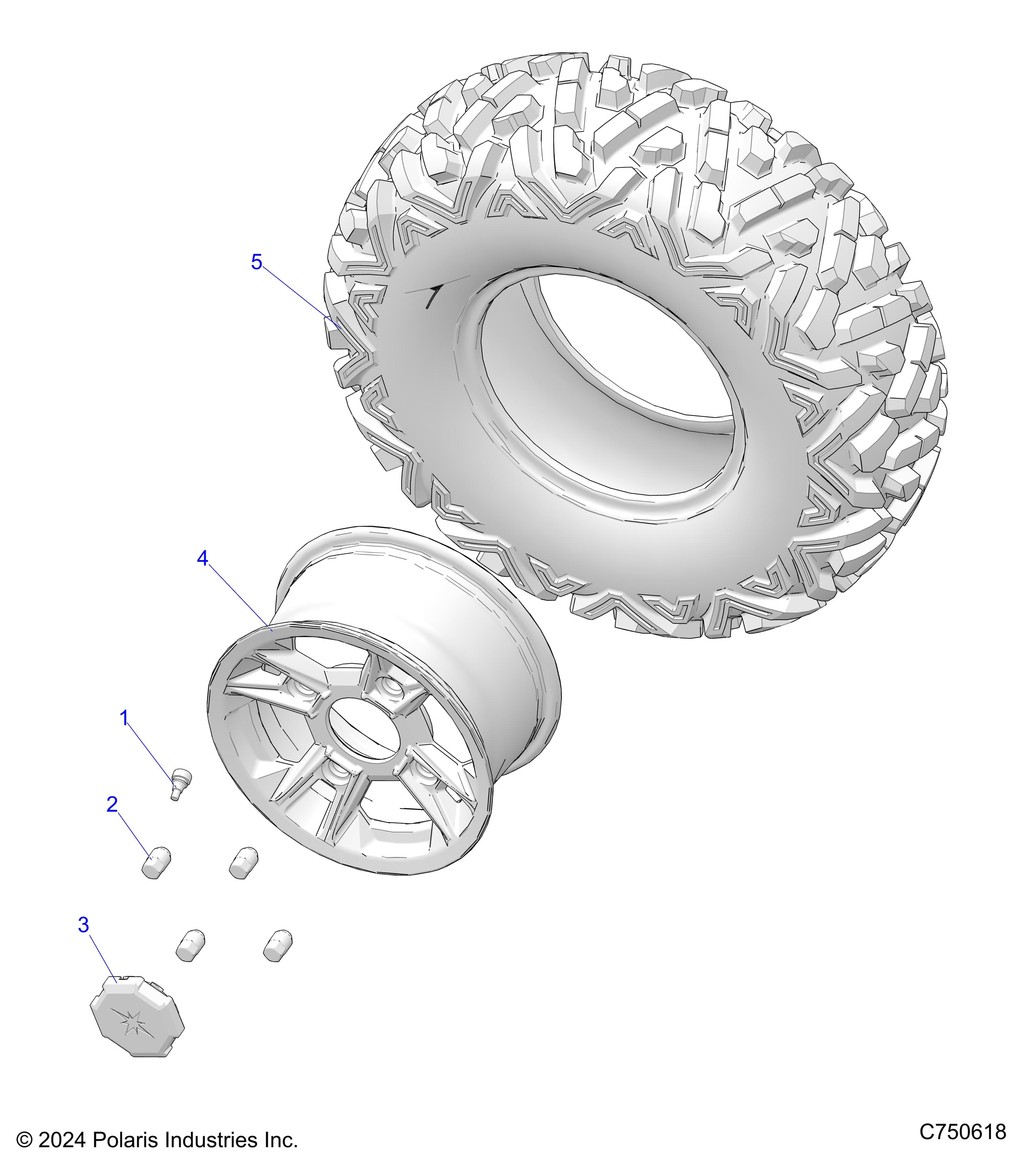 2026 RZR 900 TRAIL S SPORT β WHEELS, FRONT - Z26ASE87A5 (C750618) diagram