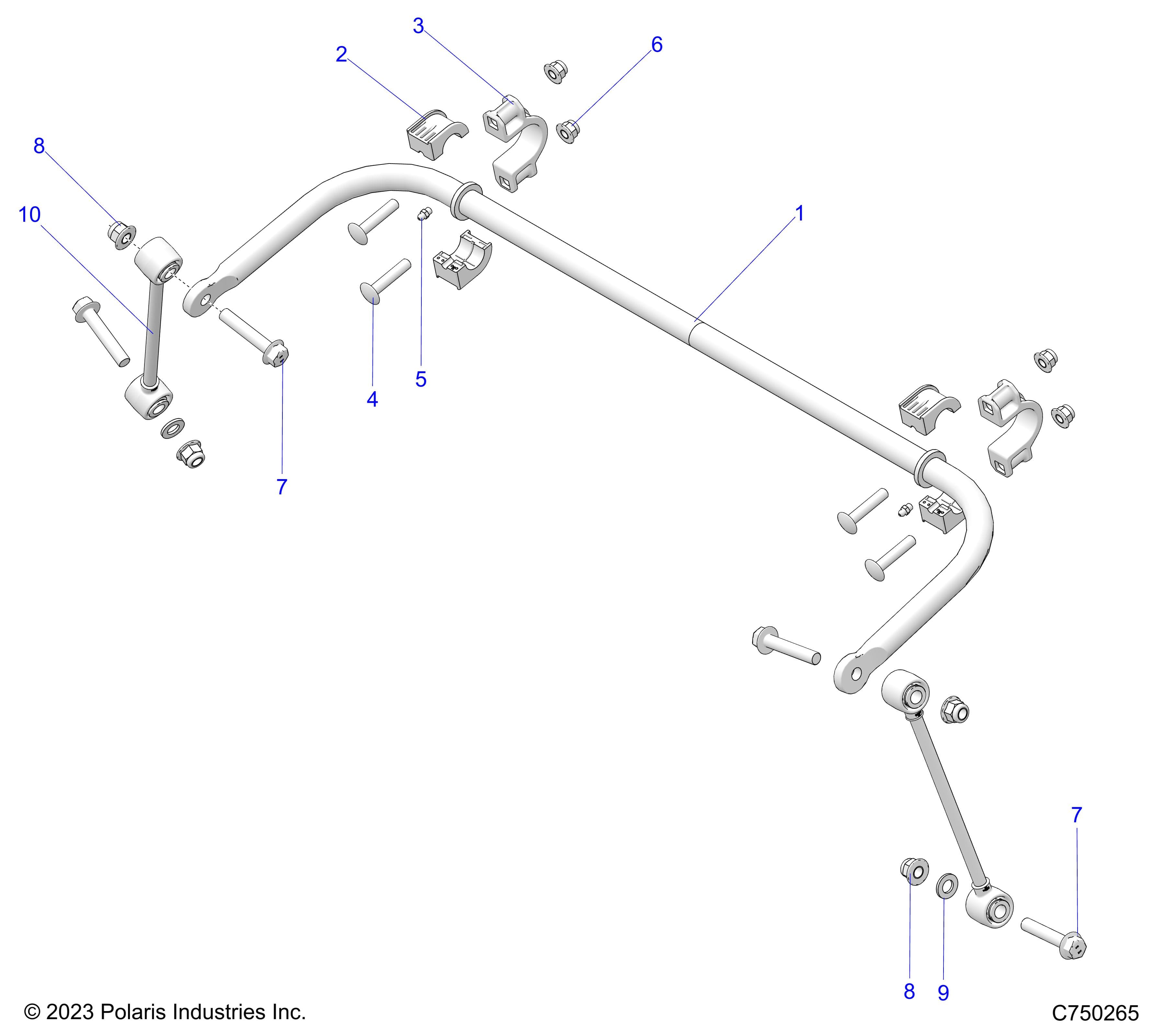 2026 RZR PRO S4 SPORT β SUSPENSION, REAR STABILIZER BAR - Z26S4E92A4/B4/A6/B6 (C750265) diagram