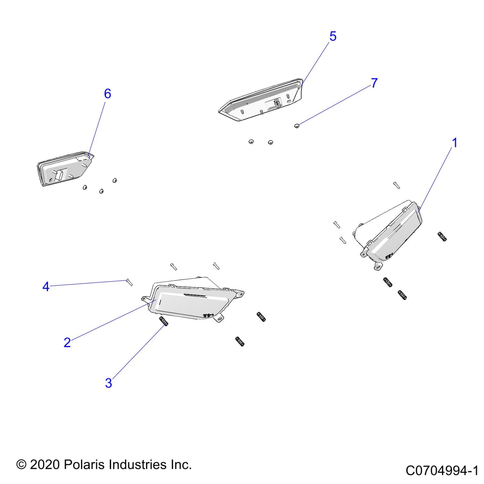 2026 RZR 900 TRAIL SPORT β ELECTRICAL, HEADLIGHTS AND TAILLIGHTS - Z26A5E87A5 (C703205) diagram