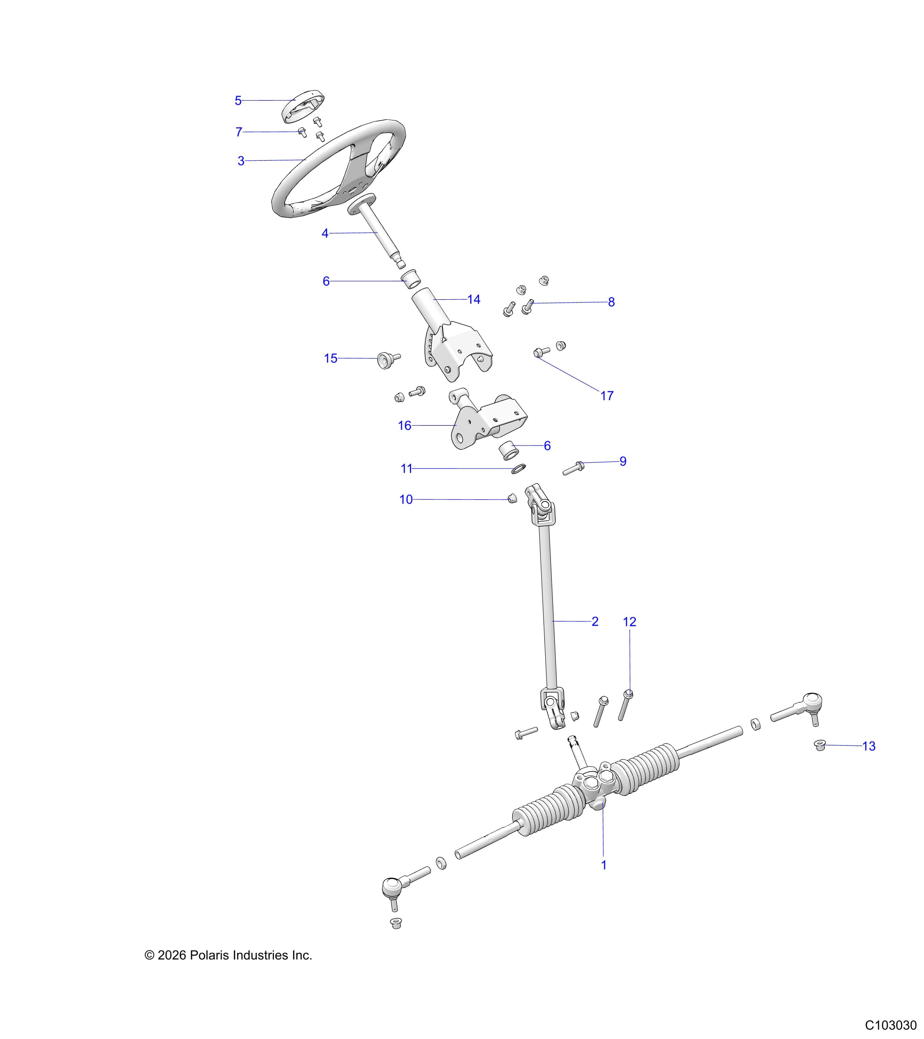 2026 RANGER 150 EFI AU β STEERING, STEERING ASM. - R26HZA15D5 (C103030) diagram