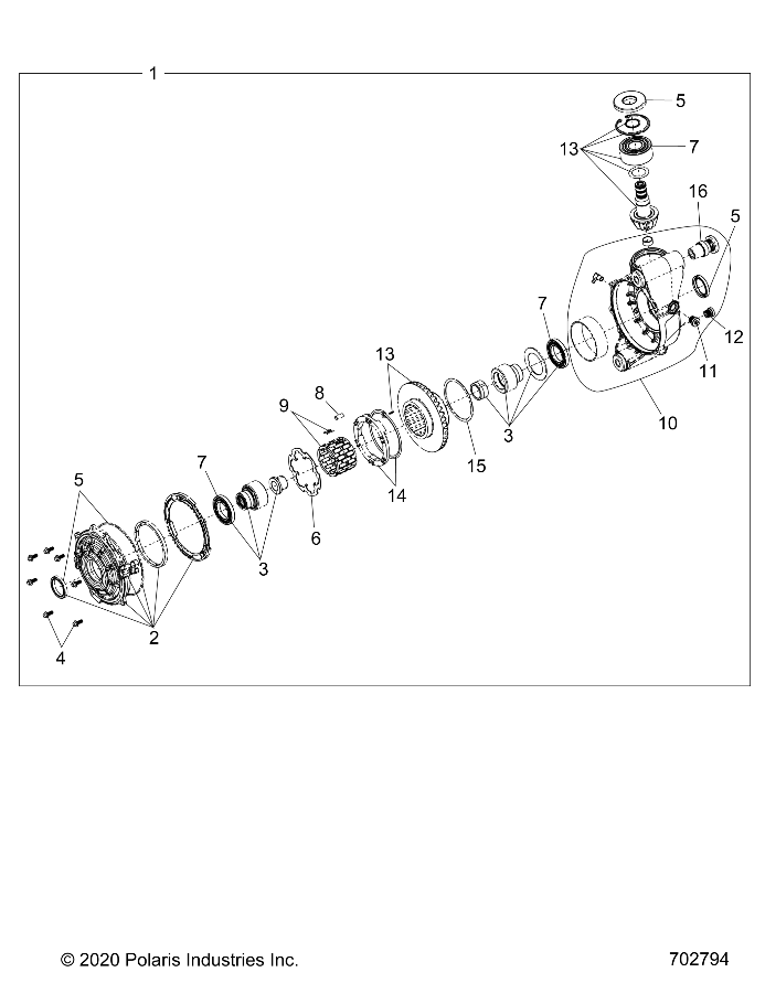 2026 RANGER 1000 XP CREW NORTHSTAR TEXAS EDITION β DRIVE TRAIN, FRONT GEARCASE INTERNALS - R26RST99AL (702794) diagram