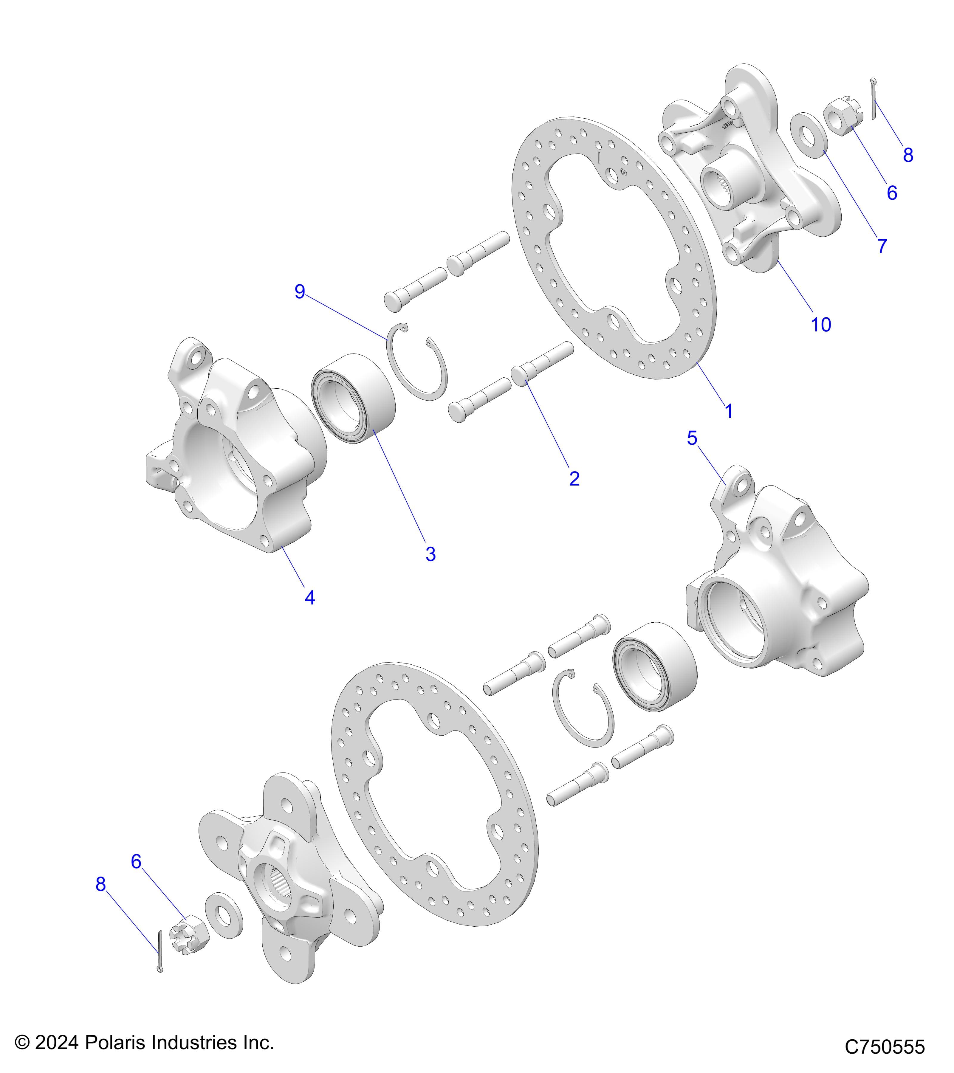 2026 RZR XP 1000 ULTIMATE β SUSPENSION, REAR CARRIER AND HUB - Z26NET99A4/B4/A6/B6 (C750555) diagram