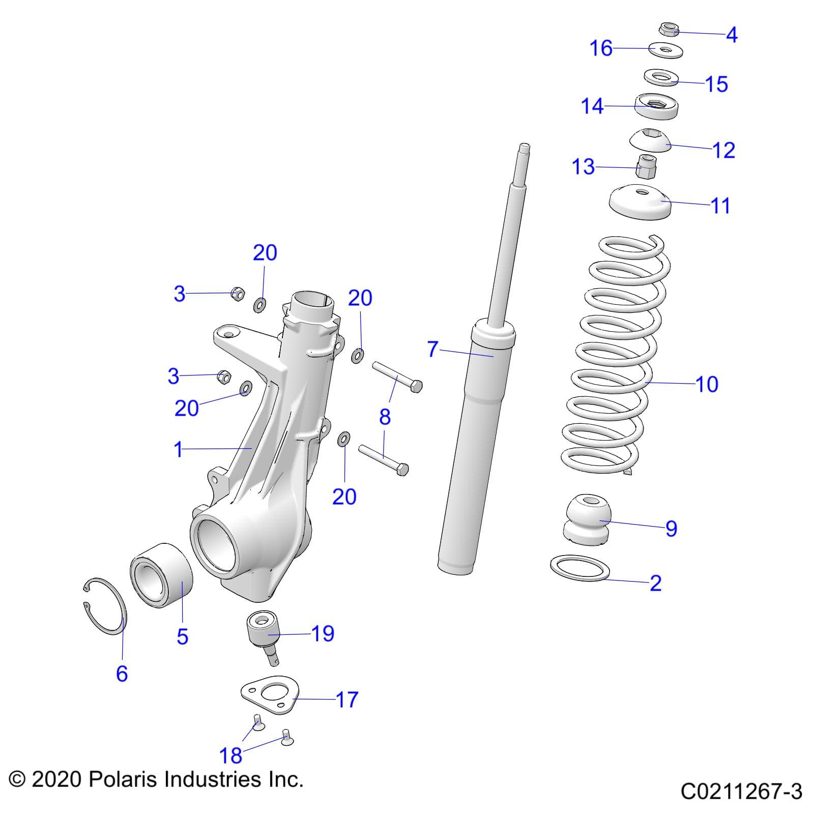 2026 SPORTSMAN 570 β SUSPENSION, FRONT STRUT - A26SEA57A1/A4/A6 (C0211267-3) diagram