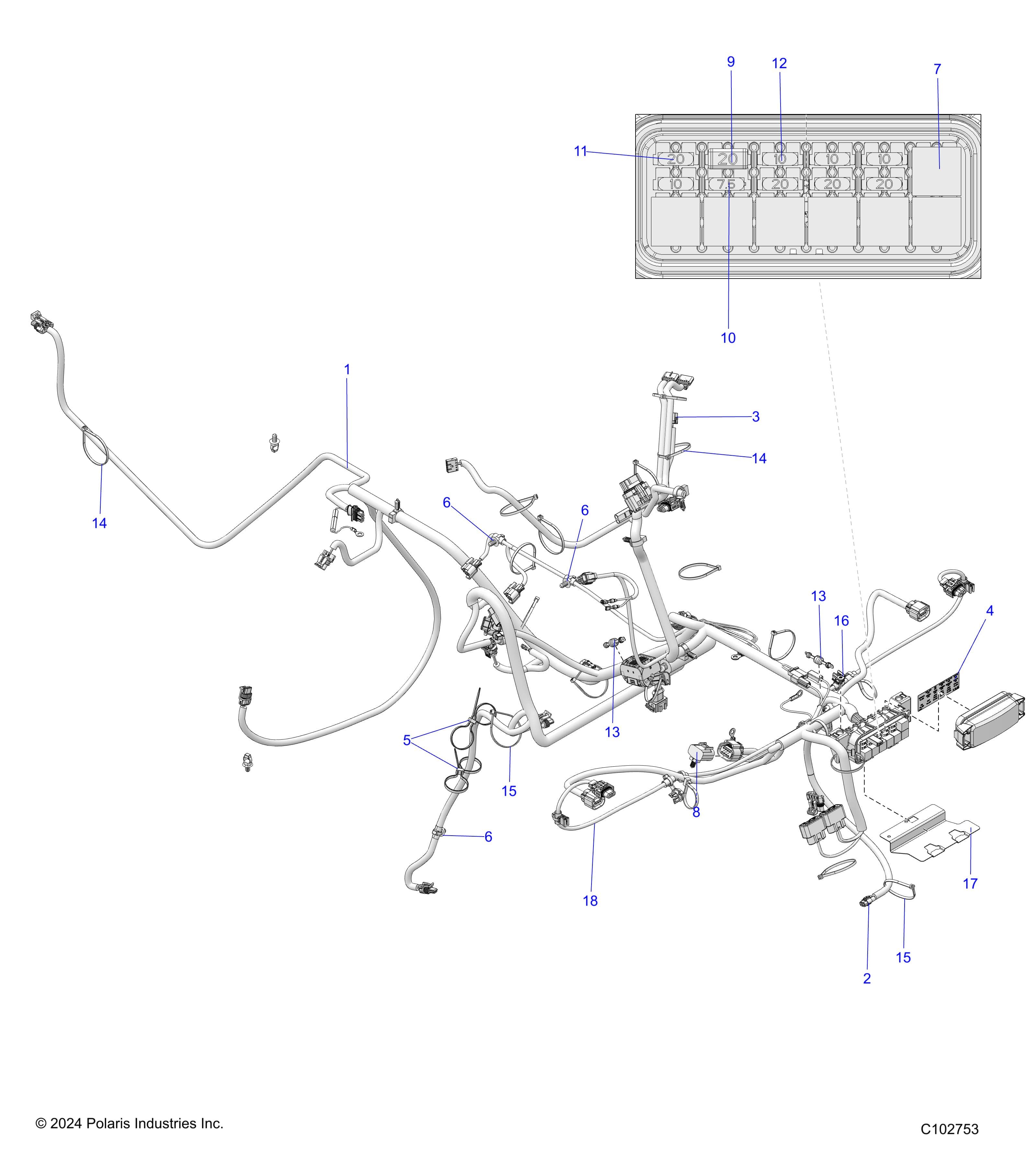 2026 SCRAMBLER 850 48" R02 - A26SVA85A4 β ELECTRICAL, HARNESS - A26SVA85A4 (C102753) diagram