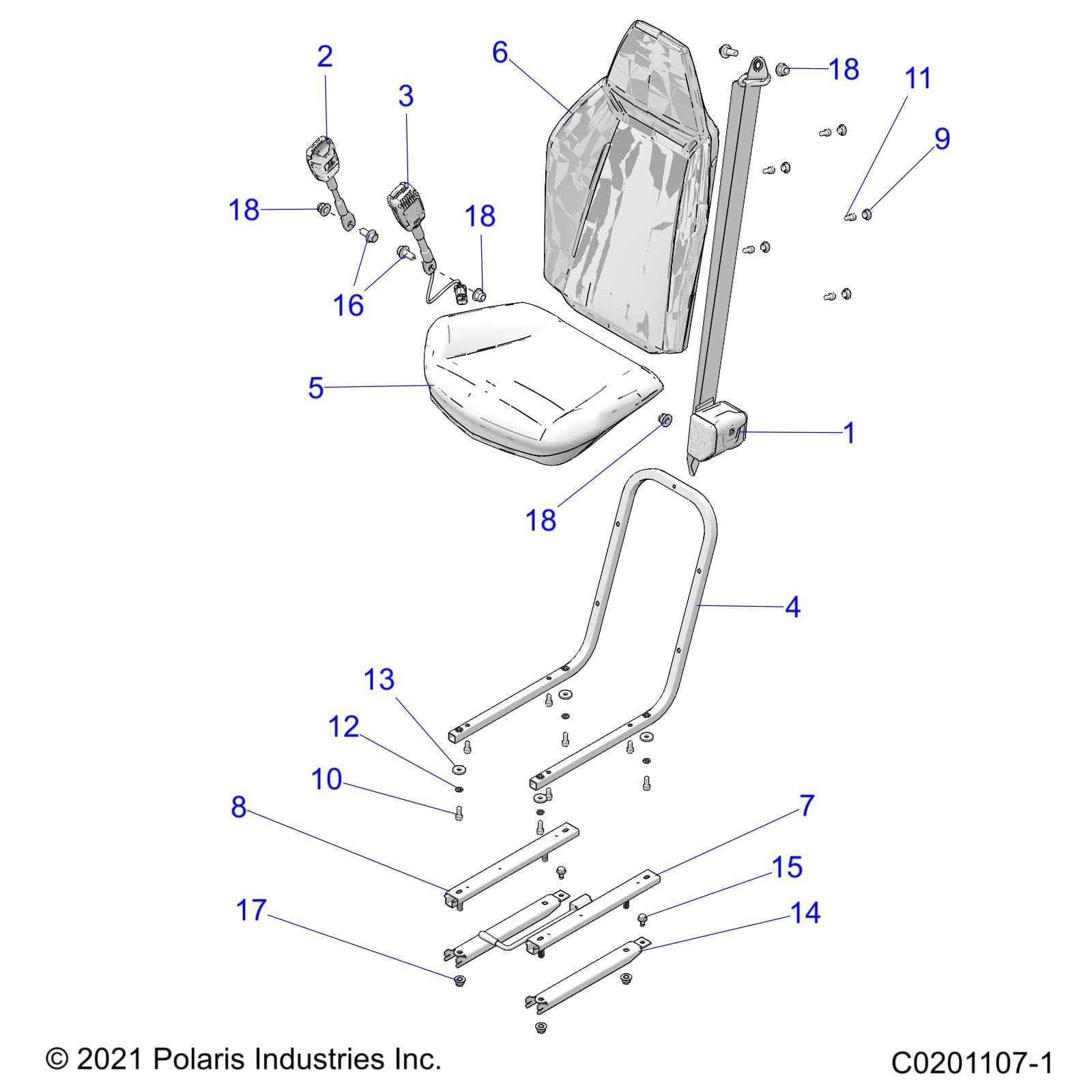2026 RZR 200 AU β BODY, SEAT, MOUNTING and BELTS - Z26HCA18D4 (C0201107-1) diagram