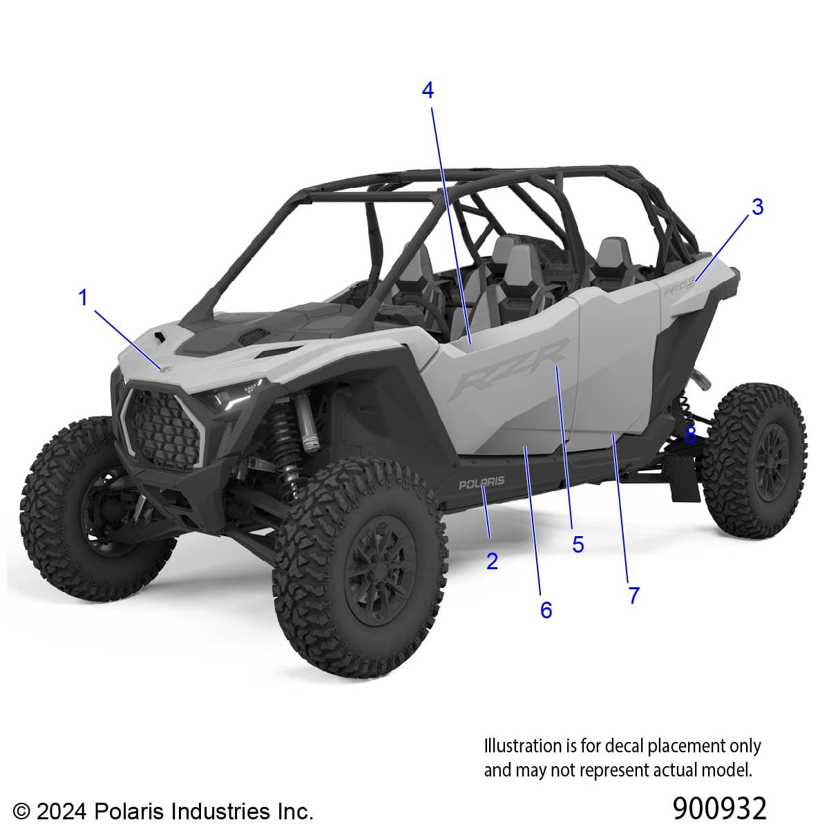 2026 RZR PRO S4 SPORT β BODY, DECALS GRAPHICS - Z26S4E92A4/B4 (900932) diagram