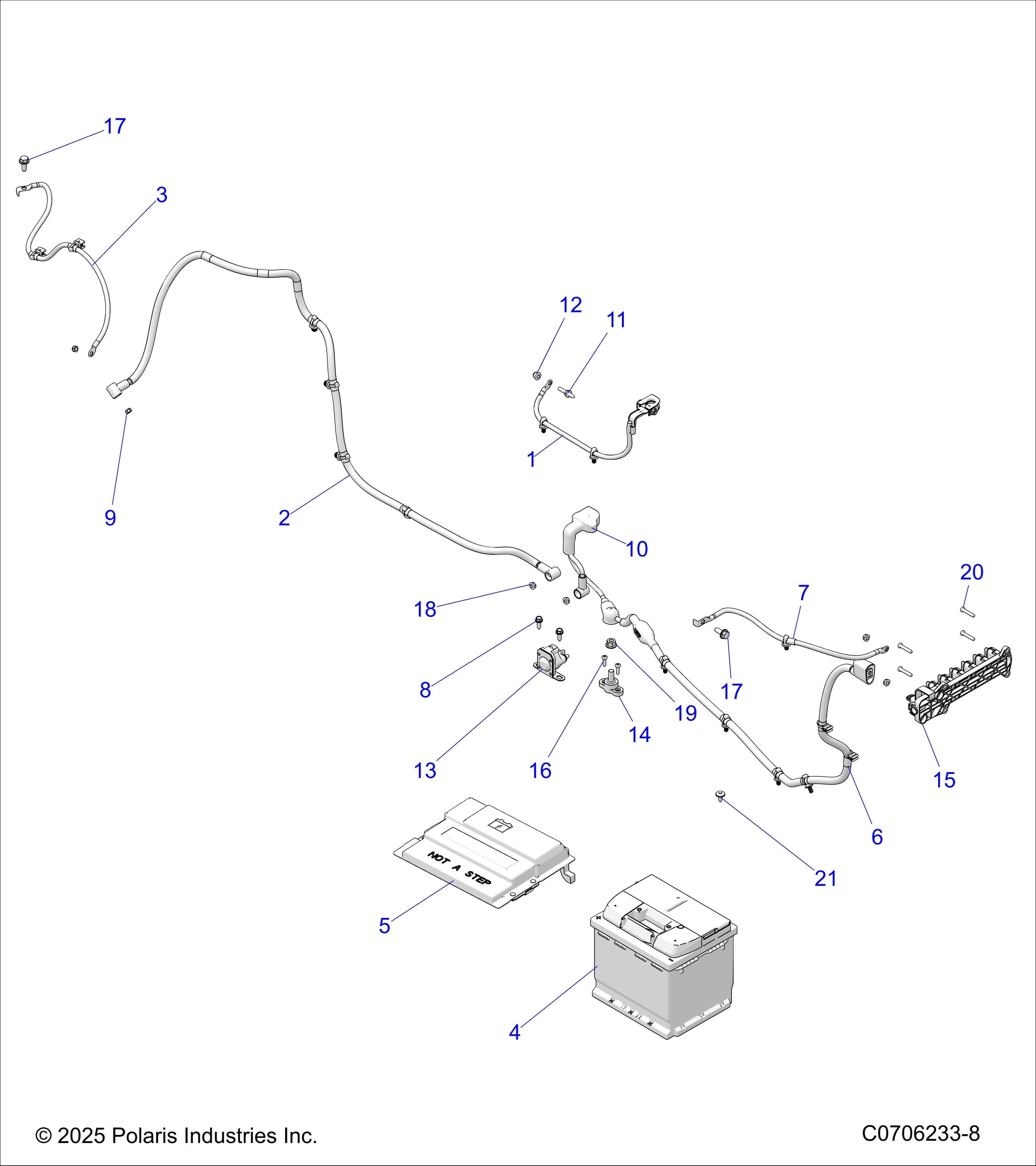 2026 RZR XP 1000 SPORT β ELECTRICAL, BATTERY - Z26NES99A4/B4/A6/B6 (C0706233-8) diagram