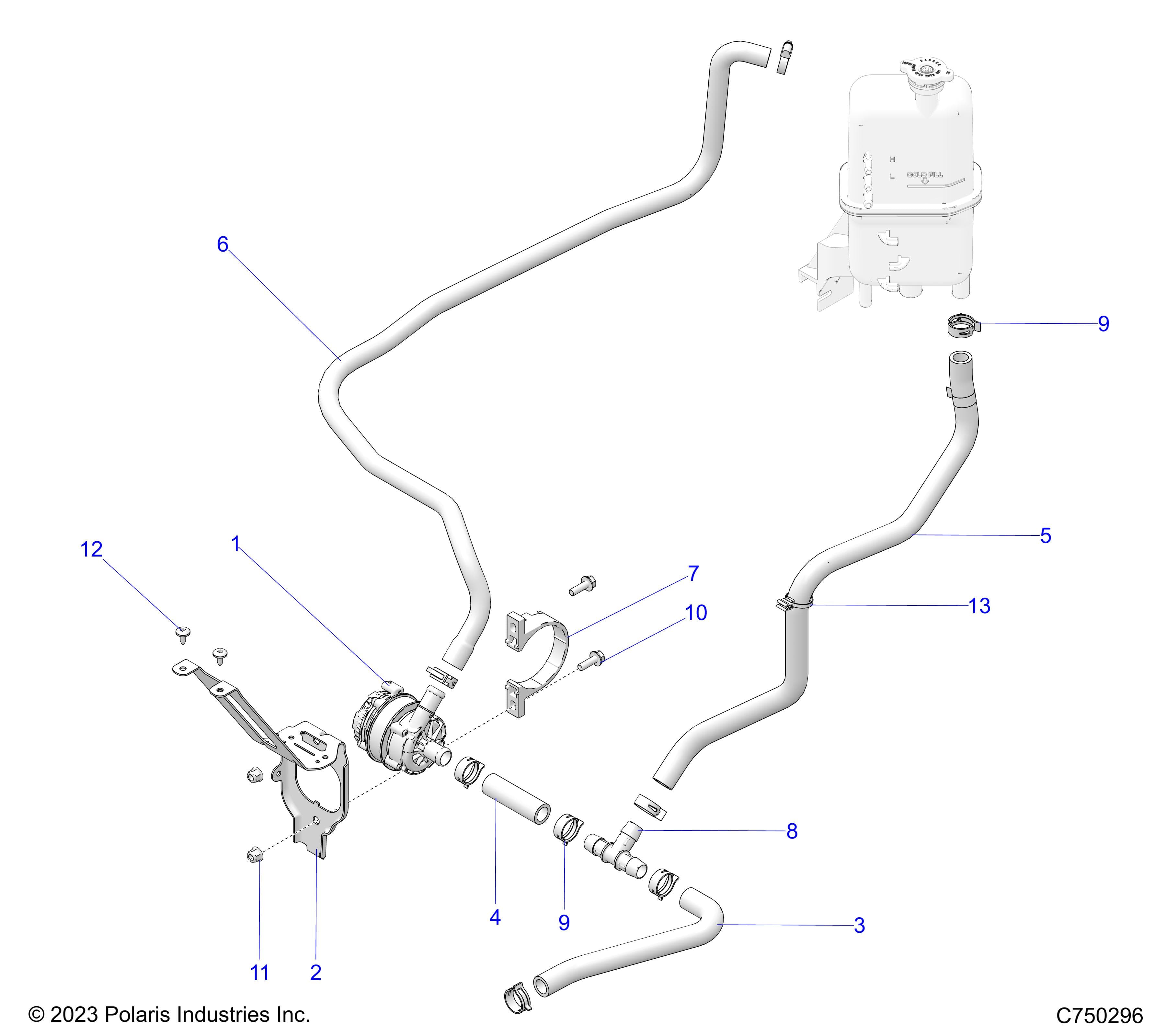 2026 RZR PRO S4 SPORT β ENGINE, COOLING, WATERPUMP ASM. - Z26S4E92A4/B4/A6/B6 (C750296) diagram