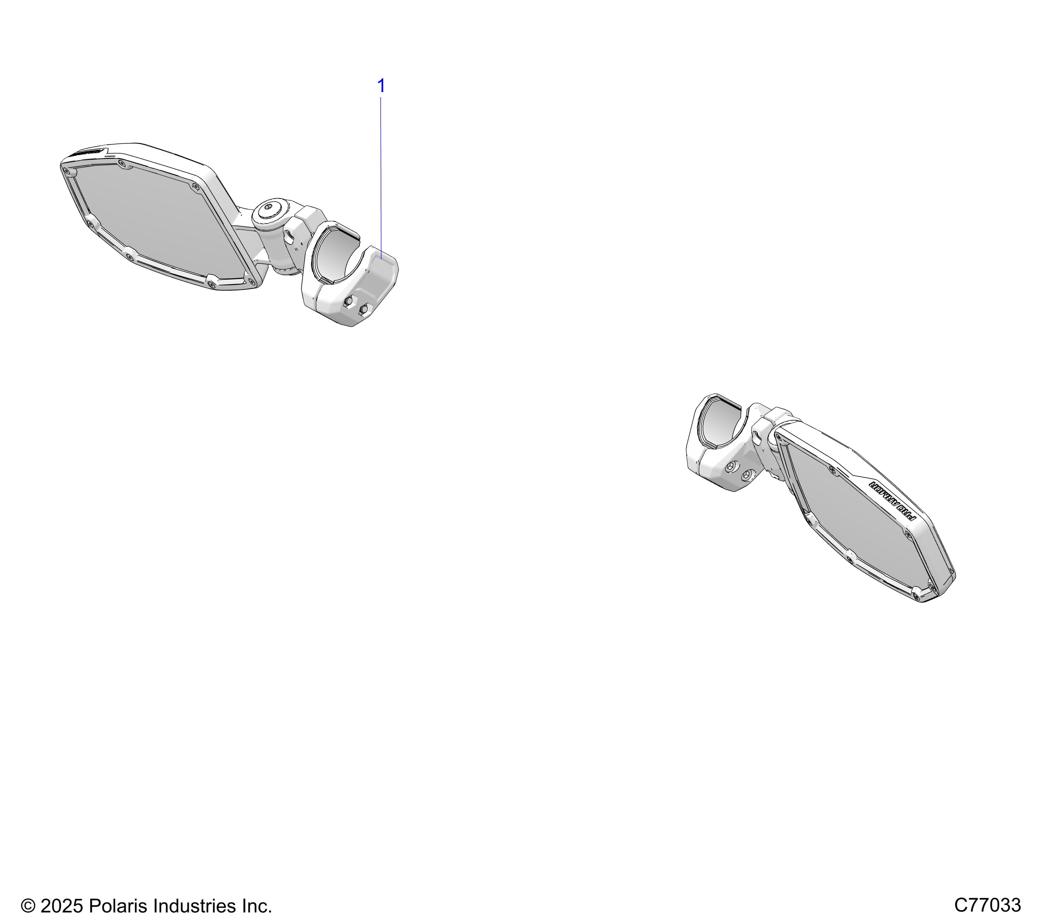 2026 RZR PRO R RACE H.O. β BODY, MIRRORS - Z26RRL2KAL (C77033) diagram