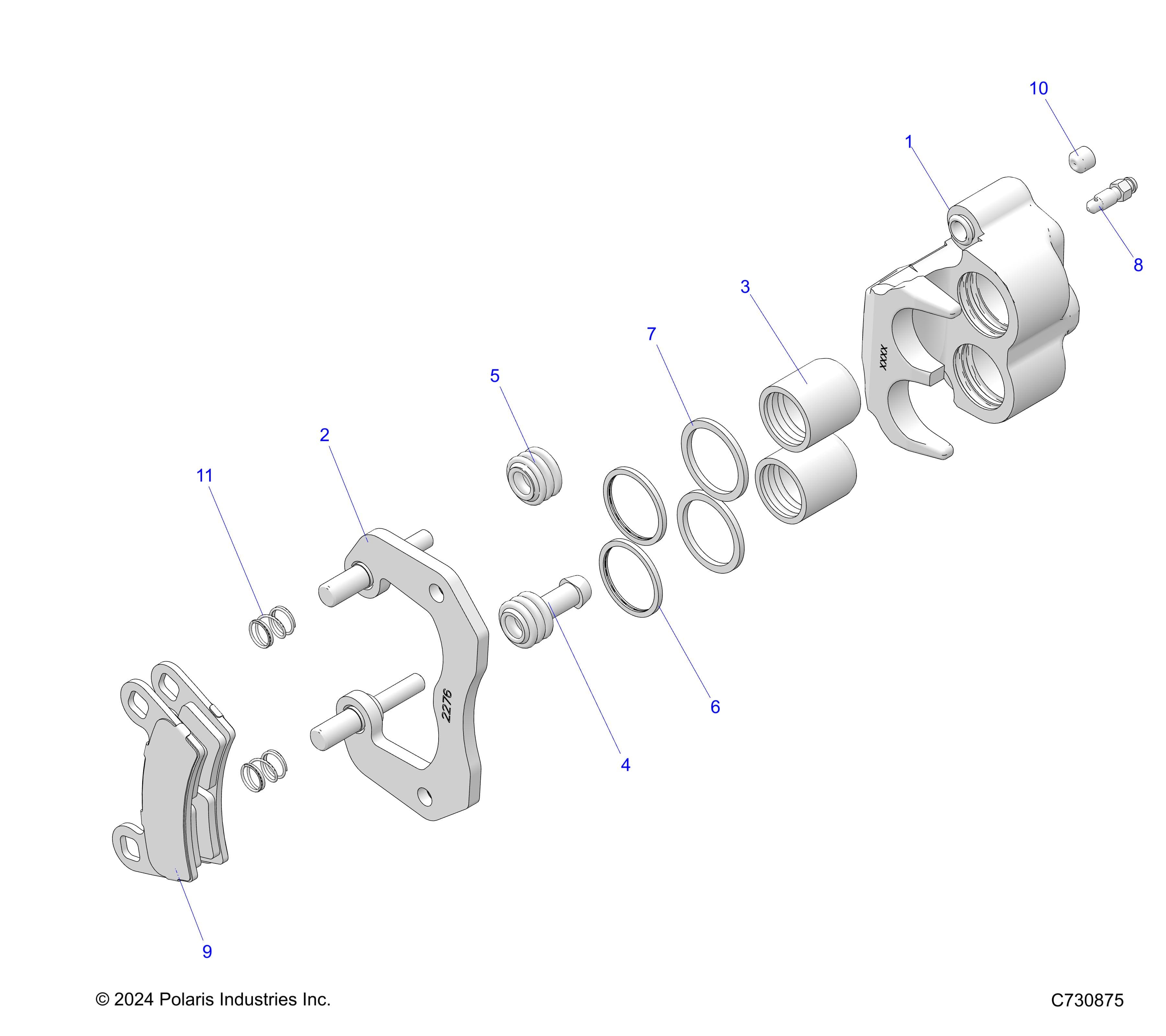 2026 RANGER 1000 XP CREW NSTR ULTIMATE TRAIL BOSS β BRAKES, REAR CALIPER - R26RSV99AK (C730875) diagram