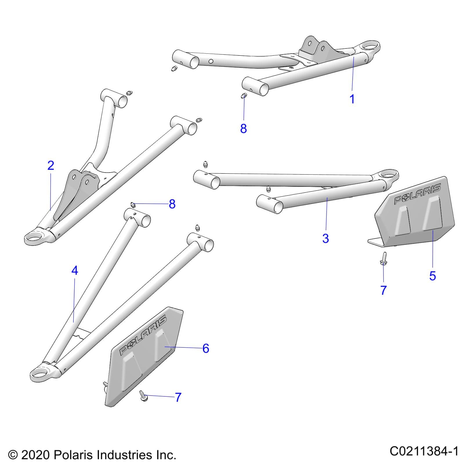 2026 SPORTSMAN 850 48" R02 - A26SXA85A1 β SUSPENSION, FRONT A-ARMS - A26SXA85A1 (C0211384-1) diagram