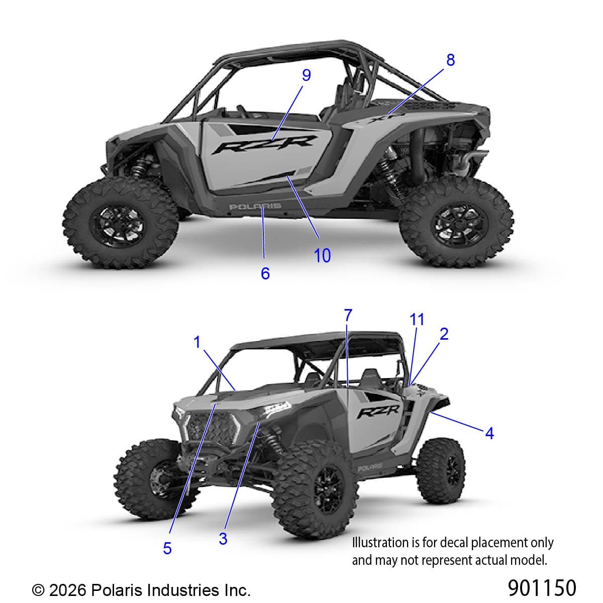 2026 RZR XP 1000 ULTIMATE β BODY, DECALS - Z26NET99A4/B4/A6/B6 (901150) diagram