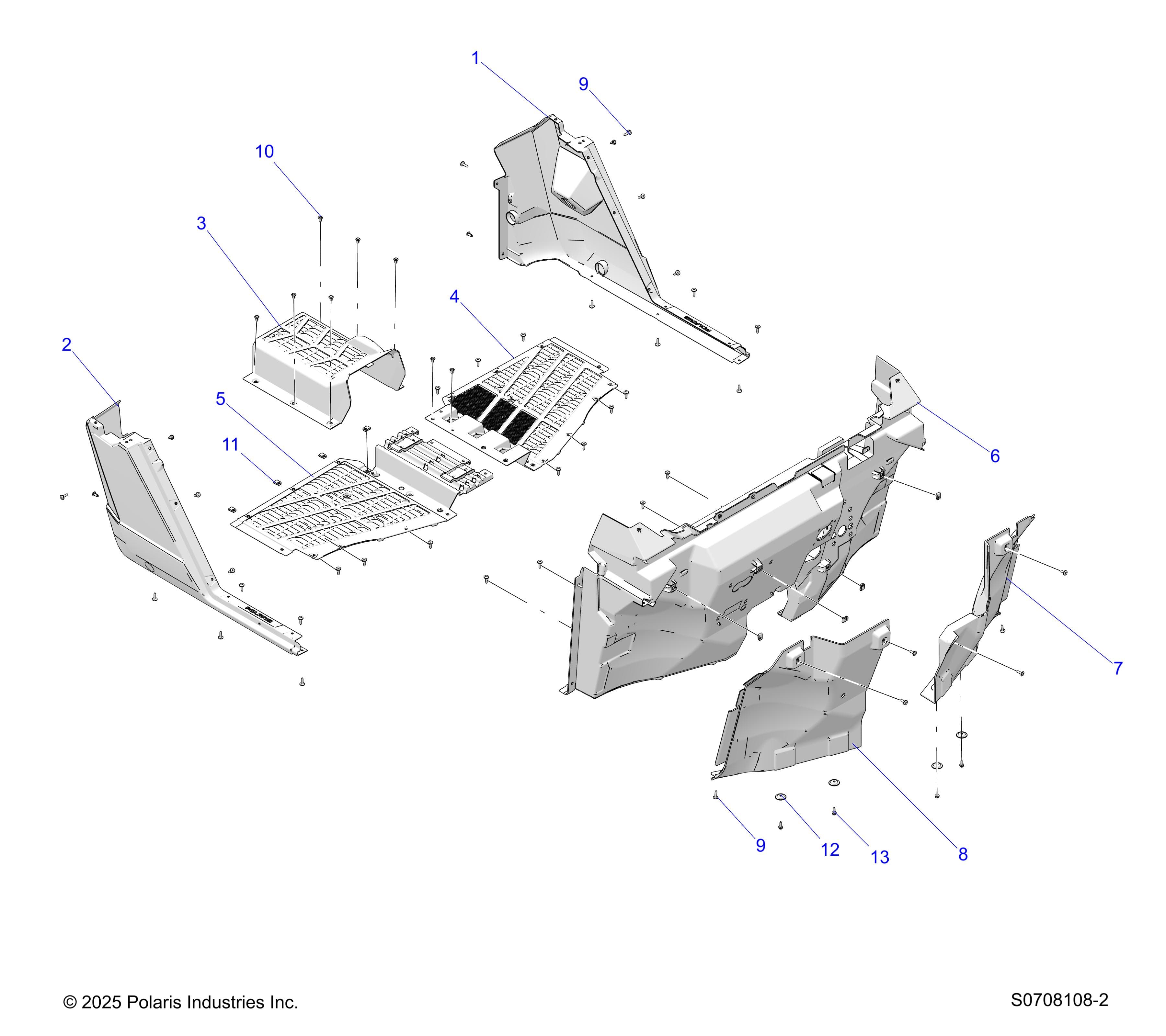 2026 RANGER 1000 NON EPS β BODY, FLOOR & ROCKER BASE UNITS diagram