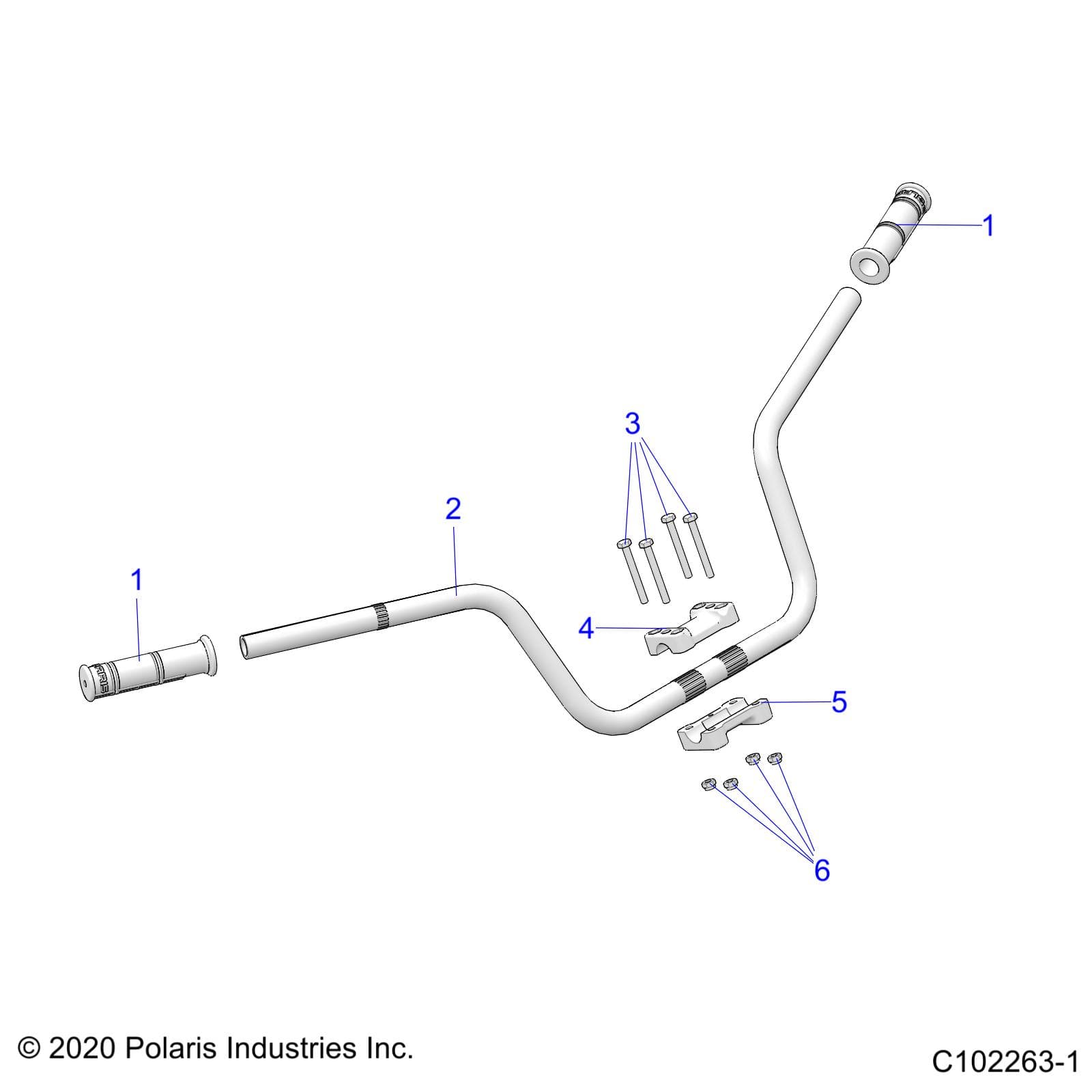 2026 SPORTSMAN TOURING 850 48" R02 - A26SYE85AL β STEERING, HANDLEBAR - A26SYE85AL (C102263-1) diagram