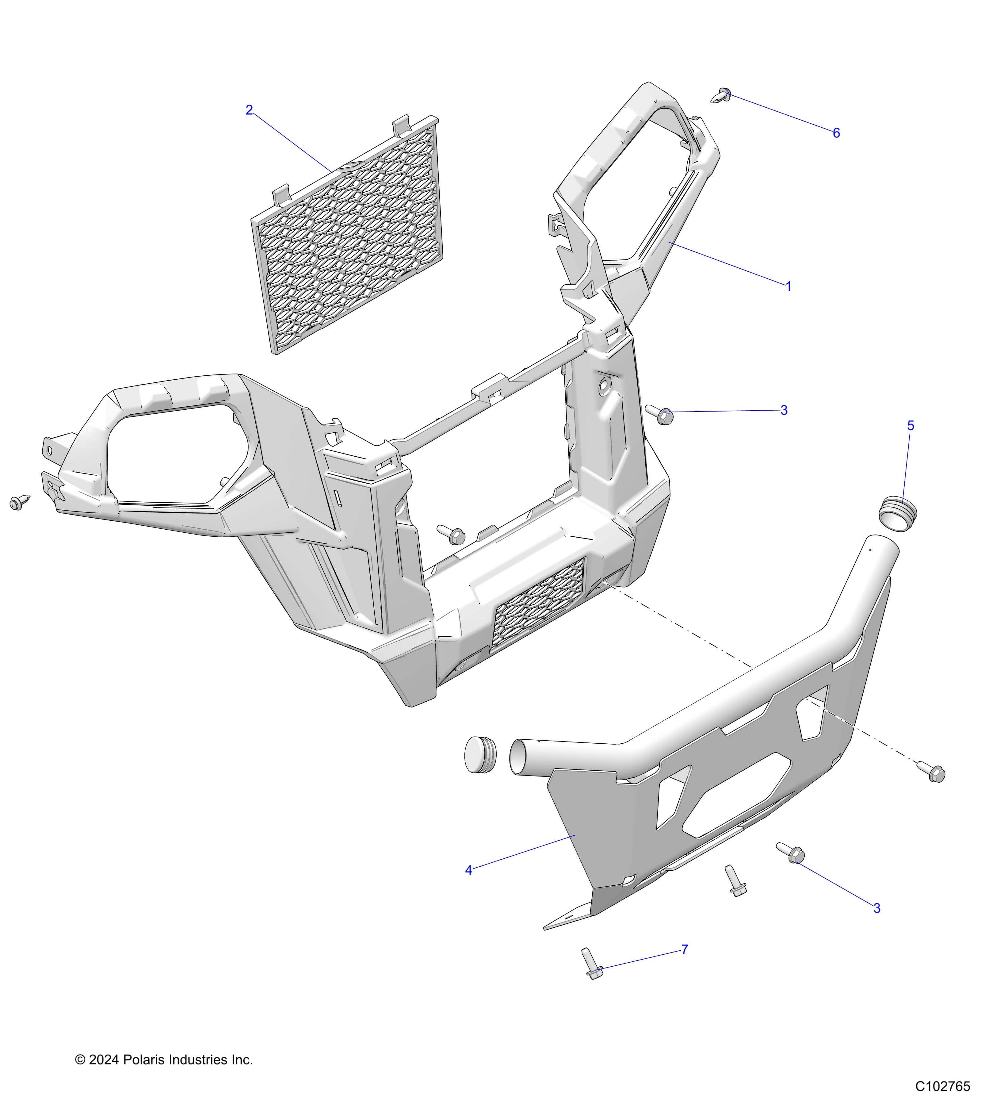 2026 SCRAMBLER XP 1000 S 49S R01 - A26SGE95AB β BODY, FRONT BUMPER - A26SGE95AB (C102765) diagram