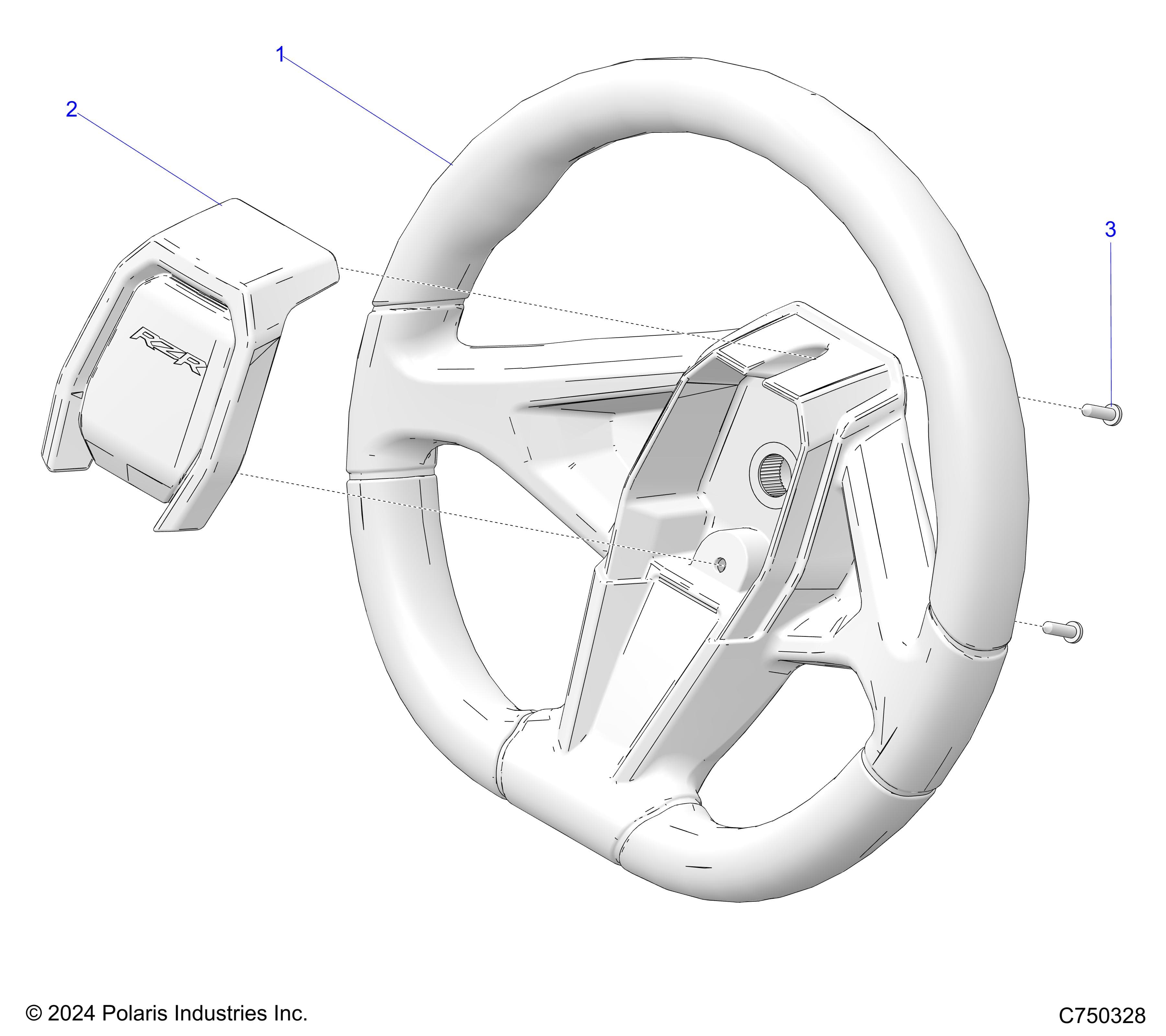 2026 RZR PRO S SPORT β STEERING, WHEEL - Z26SPE92A4/B4/A6/B6 (C750328) diagram