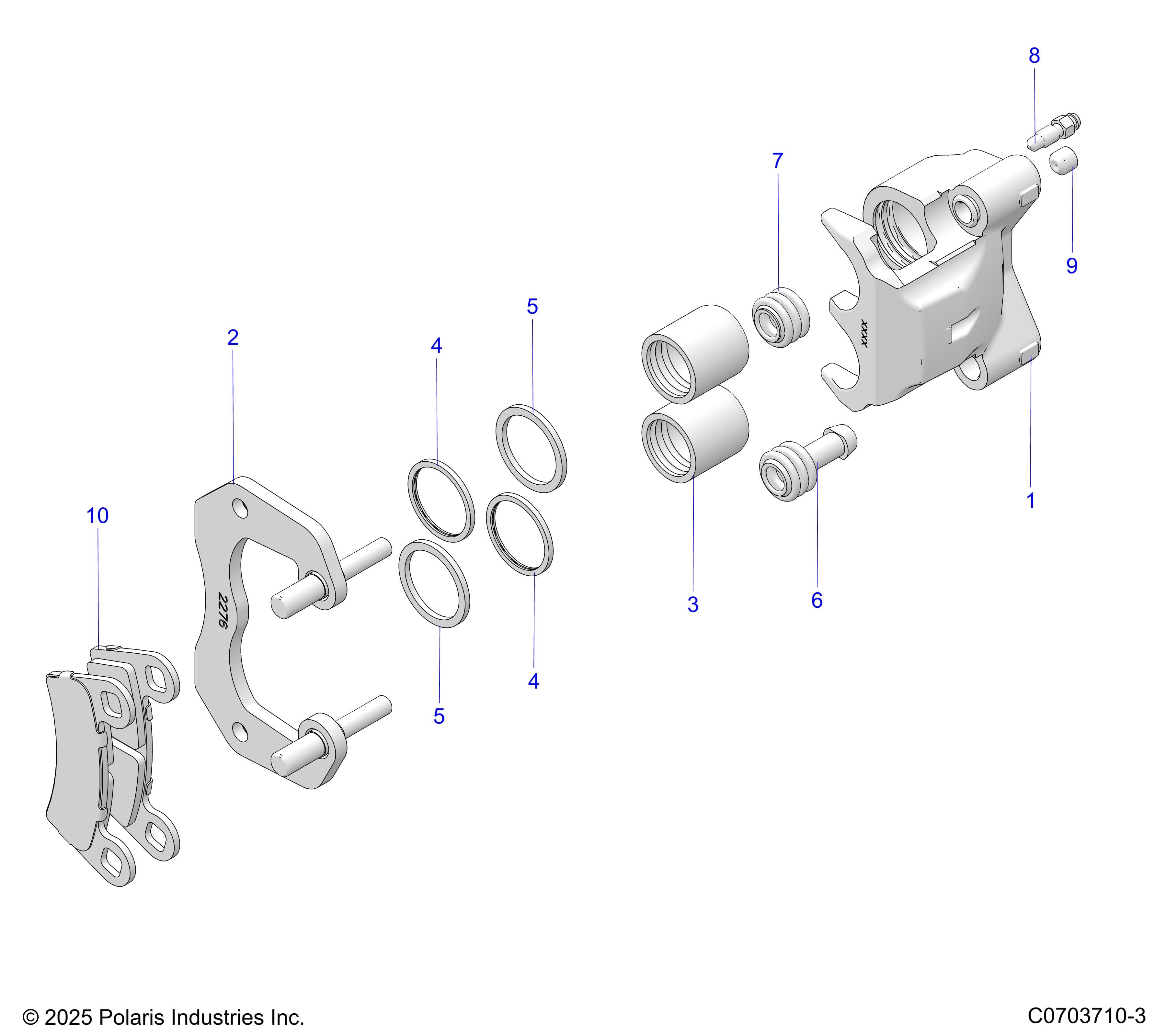 2026 GENERAL XP4 1000 PREMIUM β BRAKES, REAR CALIPER diagram