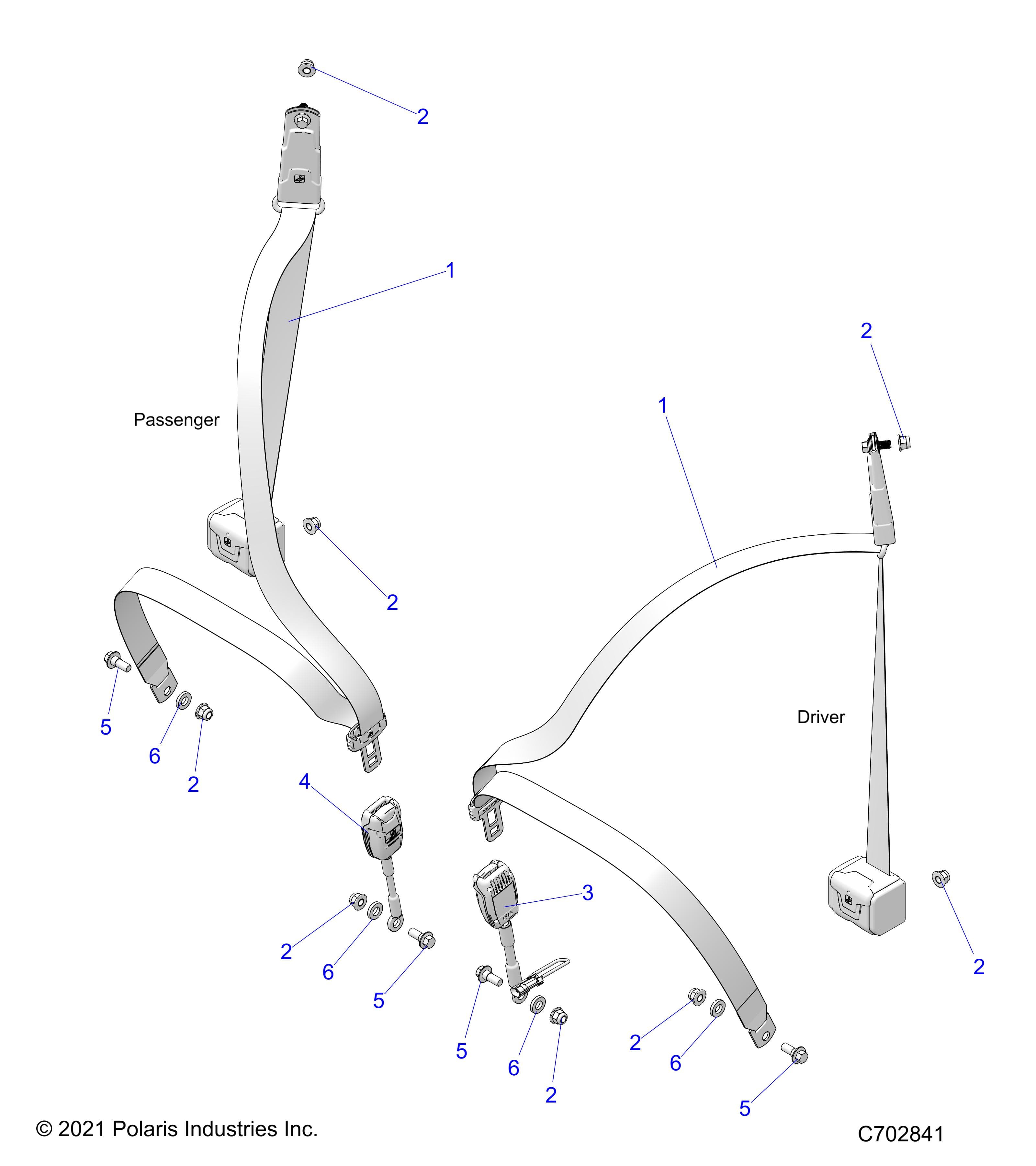 2026 POLARIS XPEDITION ADV 5 NORTHSTAR β BODY, SEAT BELT MOUNTING, FRONT diagram