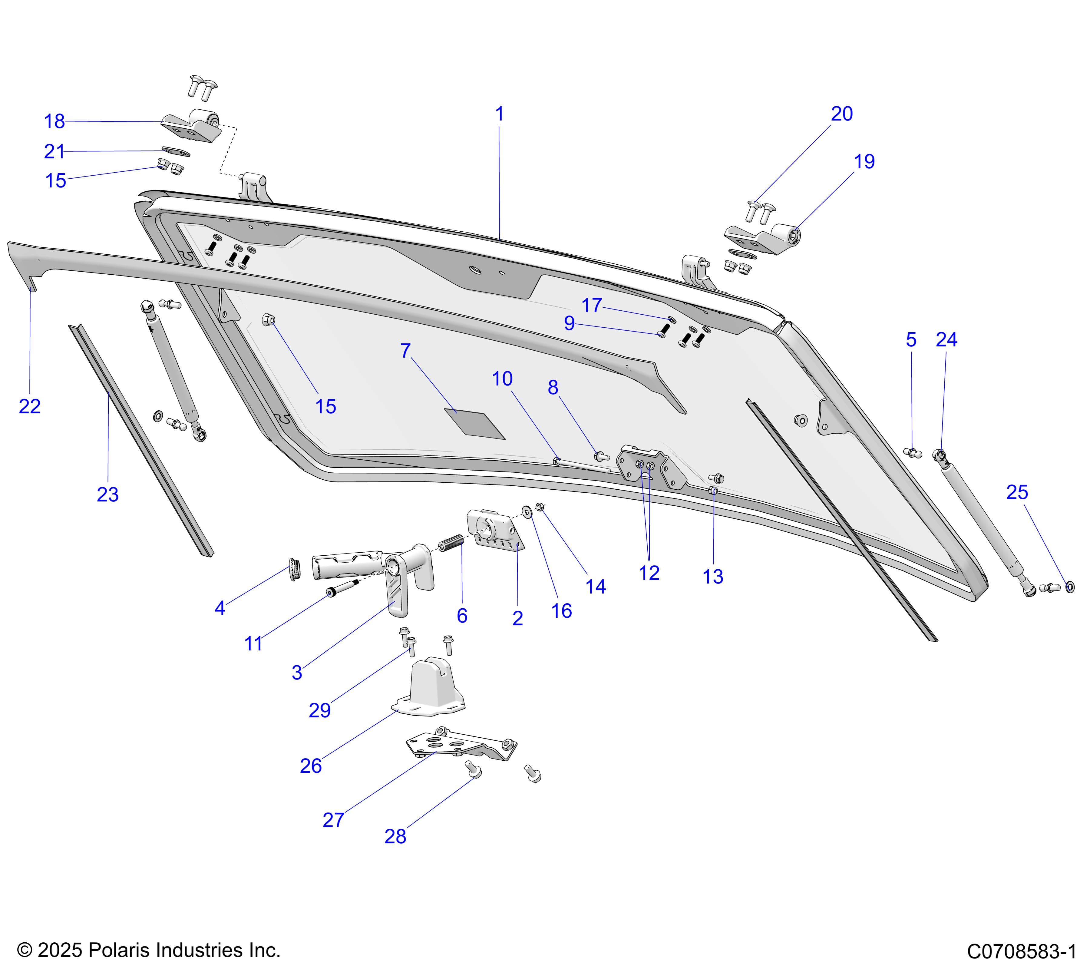 2026 POLARIS XPEDITION ADV NORTHSTAR β BODY, FRONT WINDOW ASM. diagram