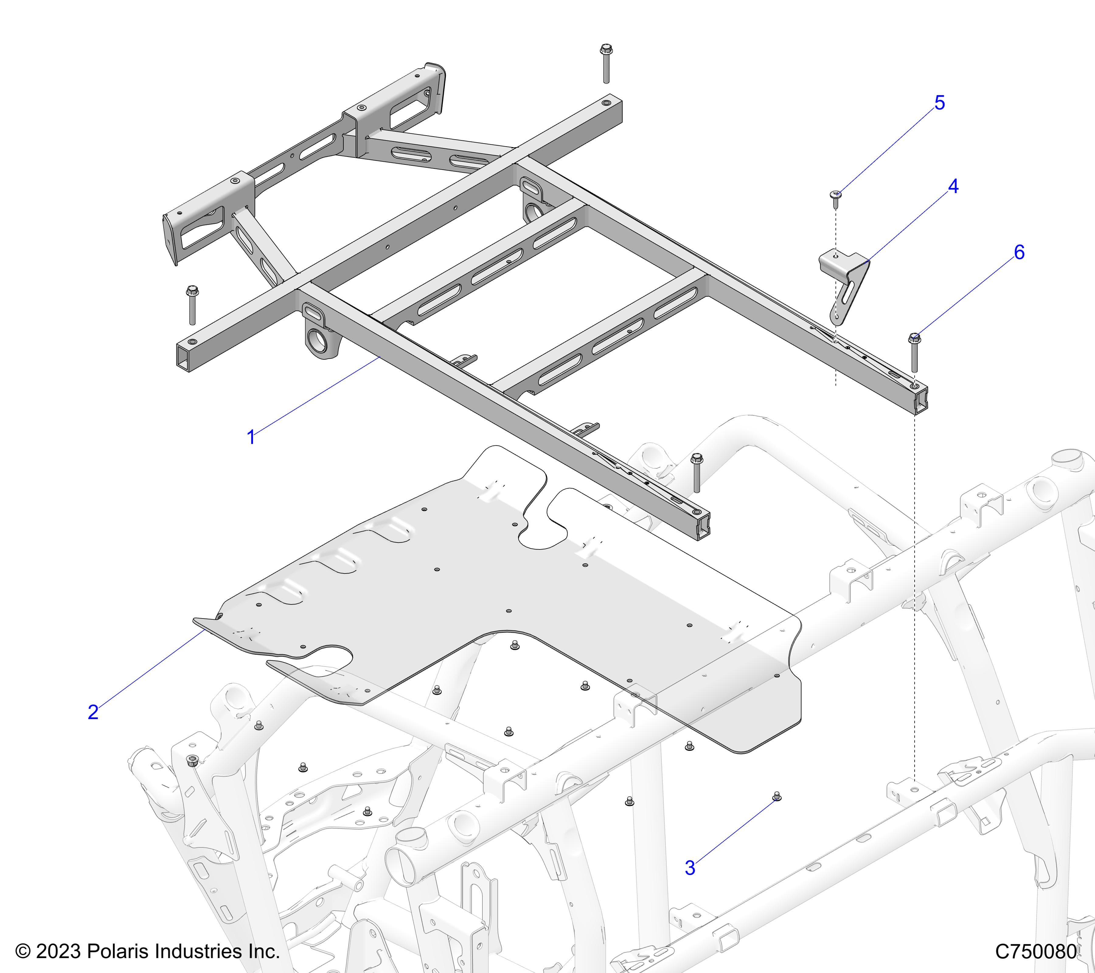 2026 RZR PRO R4 LE β CHASSIS, BOX MOUNTING - Z26R4P2KBL (C750080) diagram