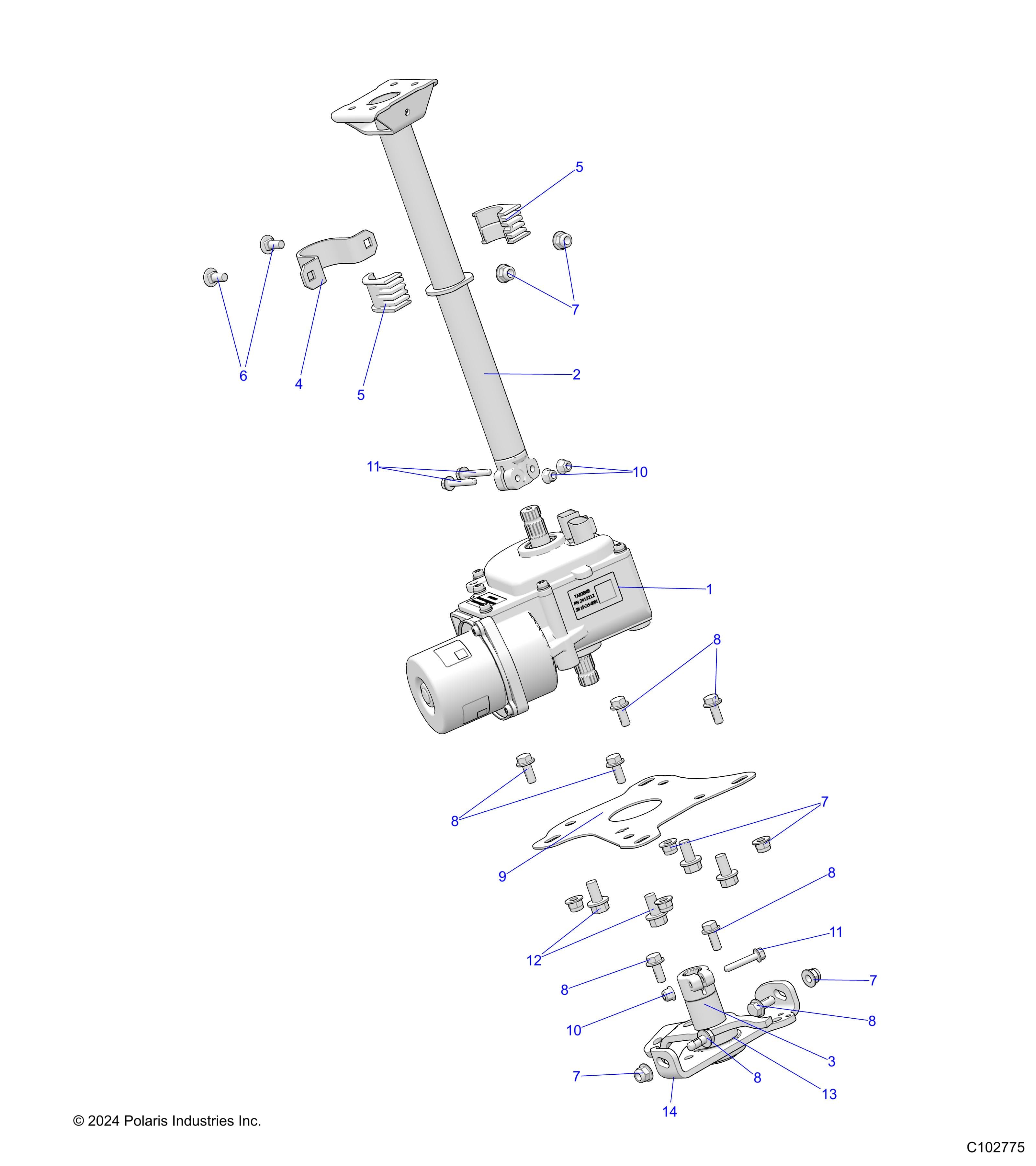 2026 SPORTSMAN XP 1000 MUD R01 - A26SXM95AR β STEERING, STEERING POST ASM. - A26SXM95AR (C102775) diagram