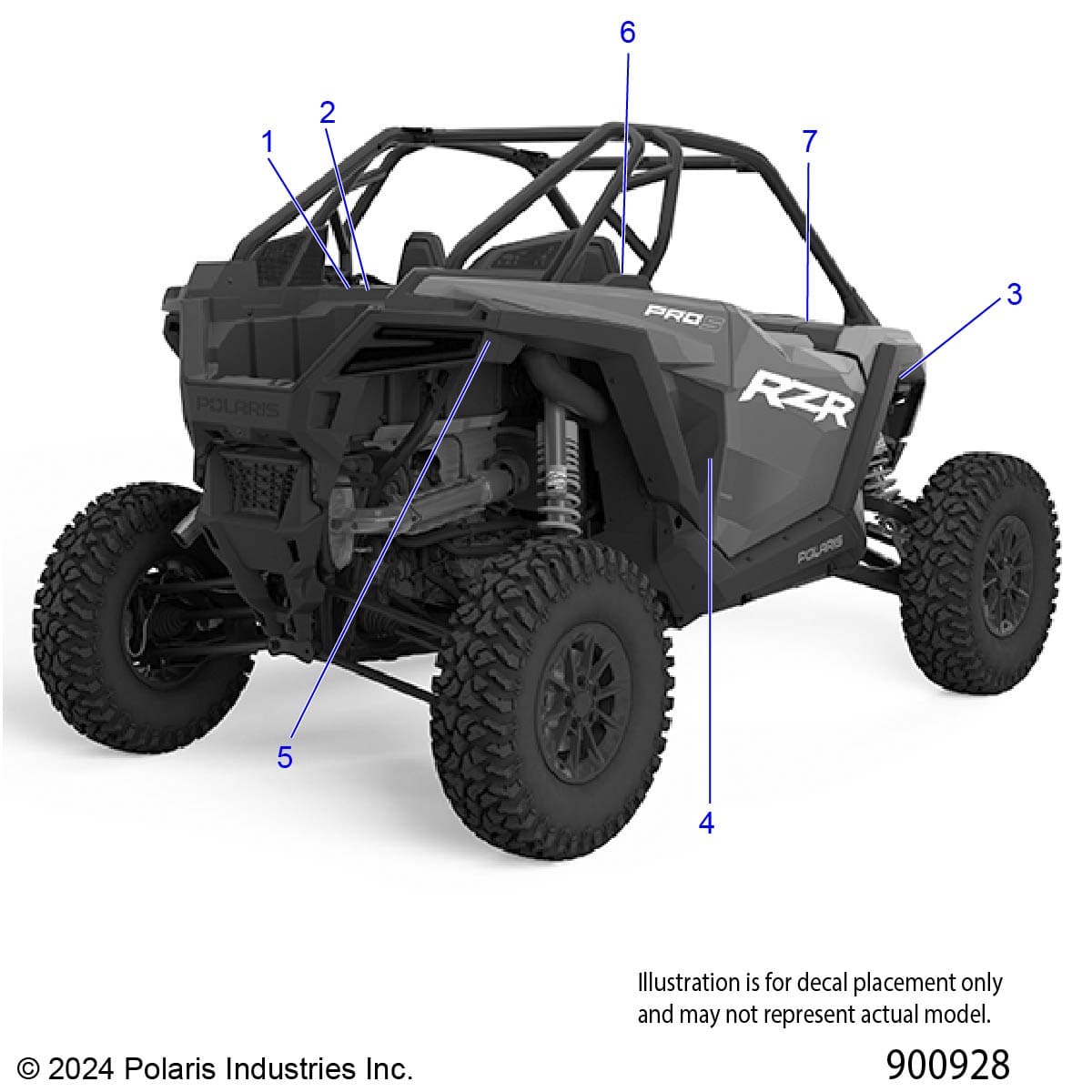 2026 RZR PRO S SPORT β BODY, DECALS STANDARD - Z26SPE92A4/B4/A6/B6 (900928) diagram