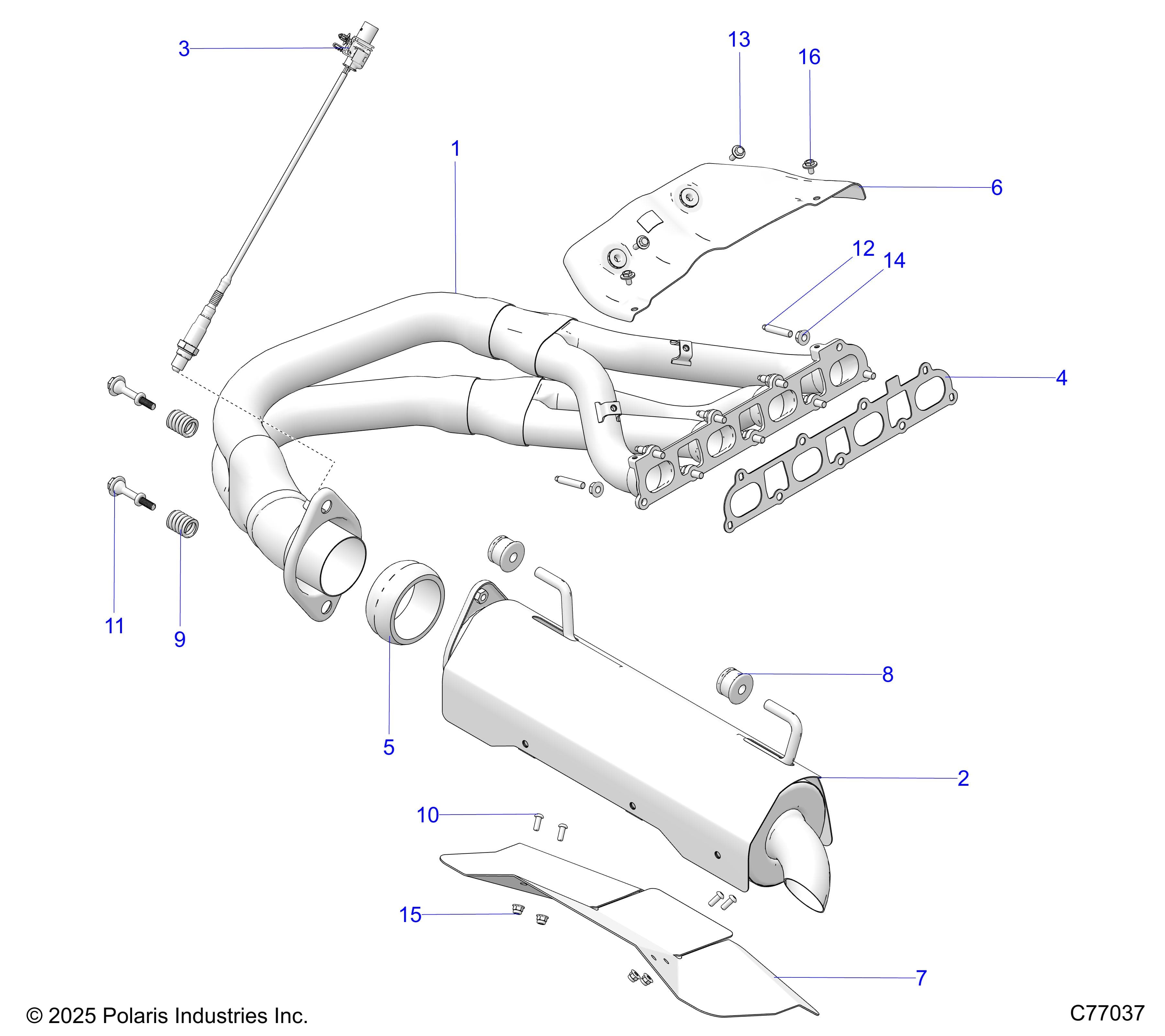2026 RZR PRO R RACE H.O. β ENGINE, EXHAUST - Z26RRL2KAL (C77037) diagram