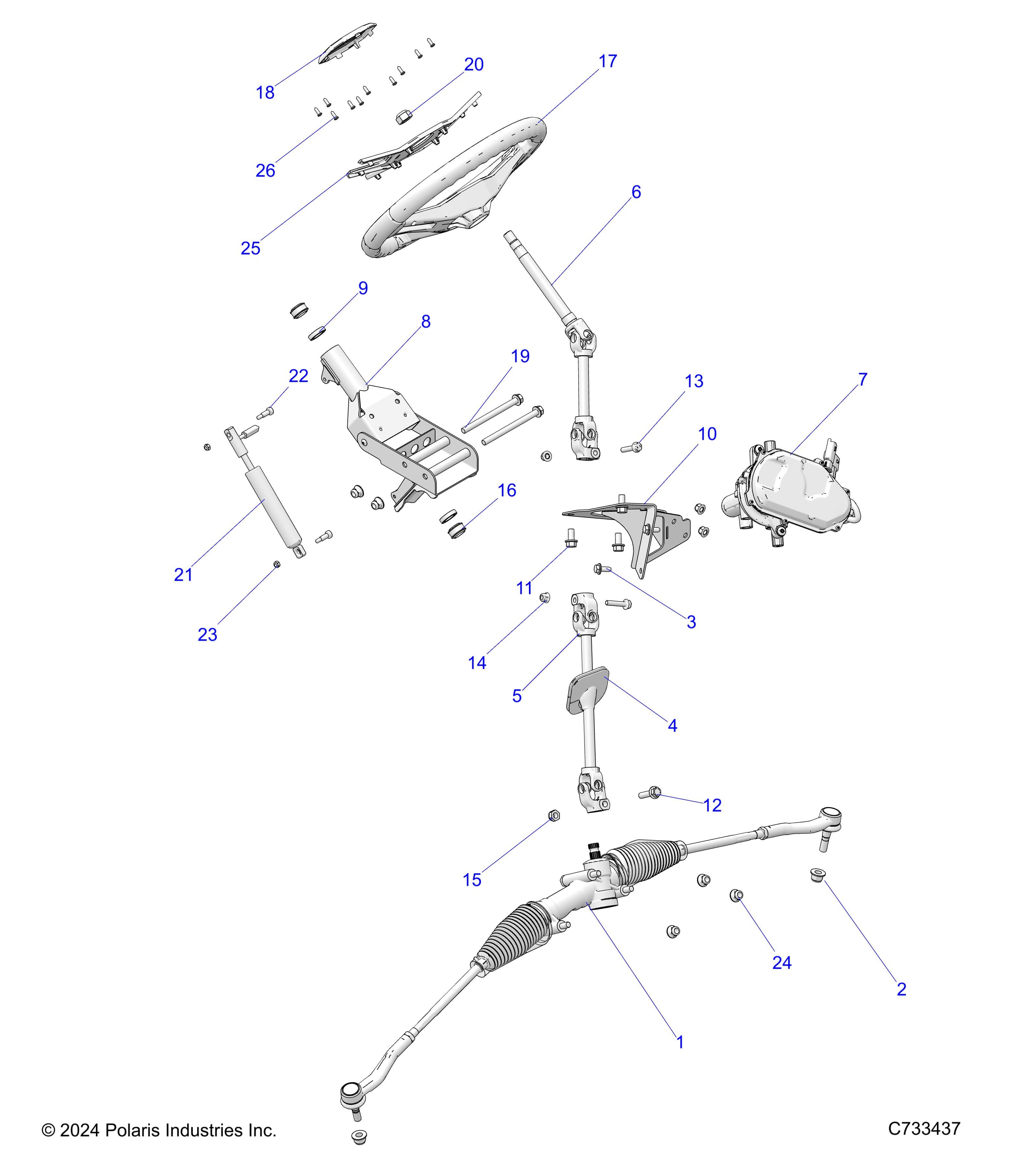 2026 RANGER 1000 XP NSTR ULTIMATE TRAIL BOSS β STEERING, ASSEMBLY - R26RRV99AK (C733437) diagram