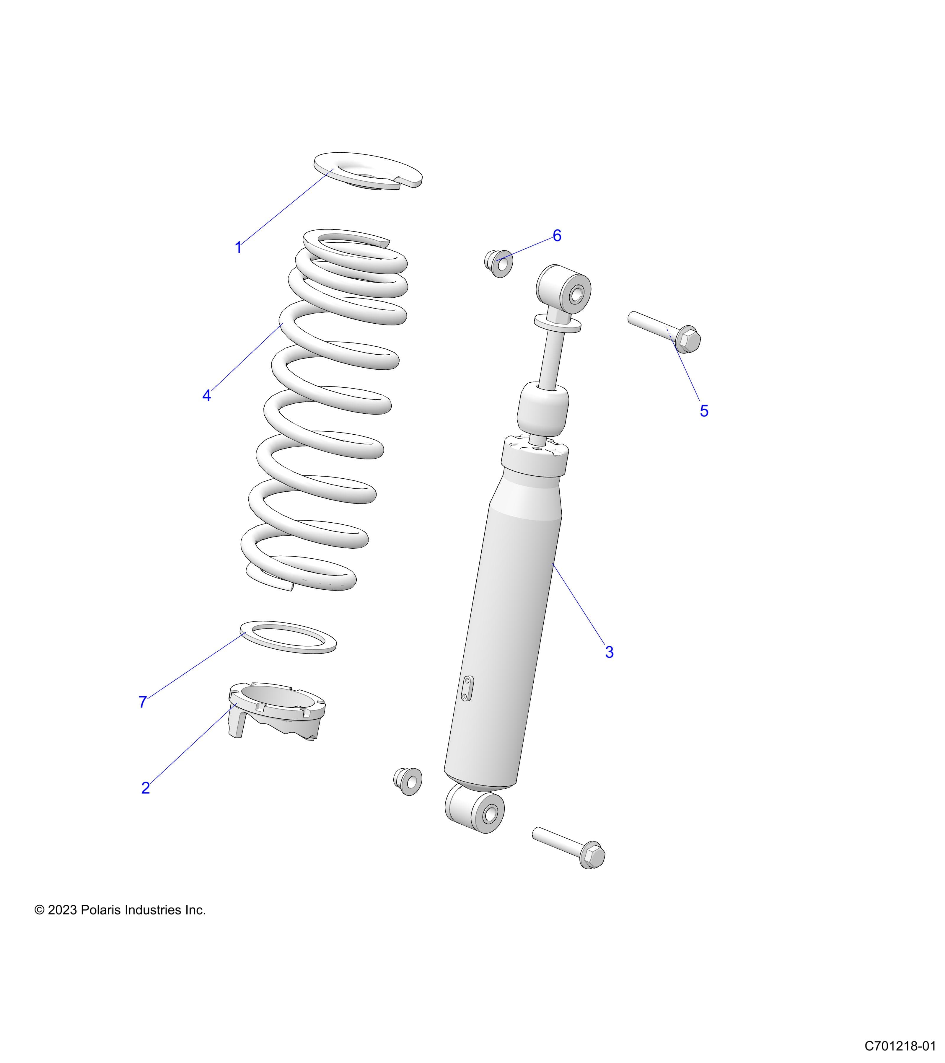2026 RANGER 1000 XP NSTR ULTIMATE TRAIL BOSS β SUSPENSION, FRONT SHOCK MOUNTING - R26RRV99AK (C701218-01) diagram