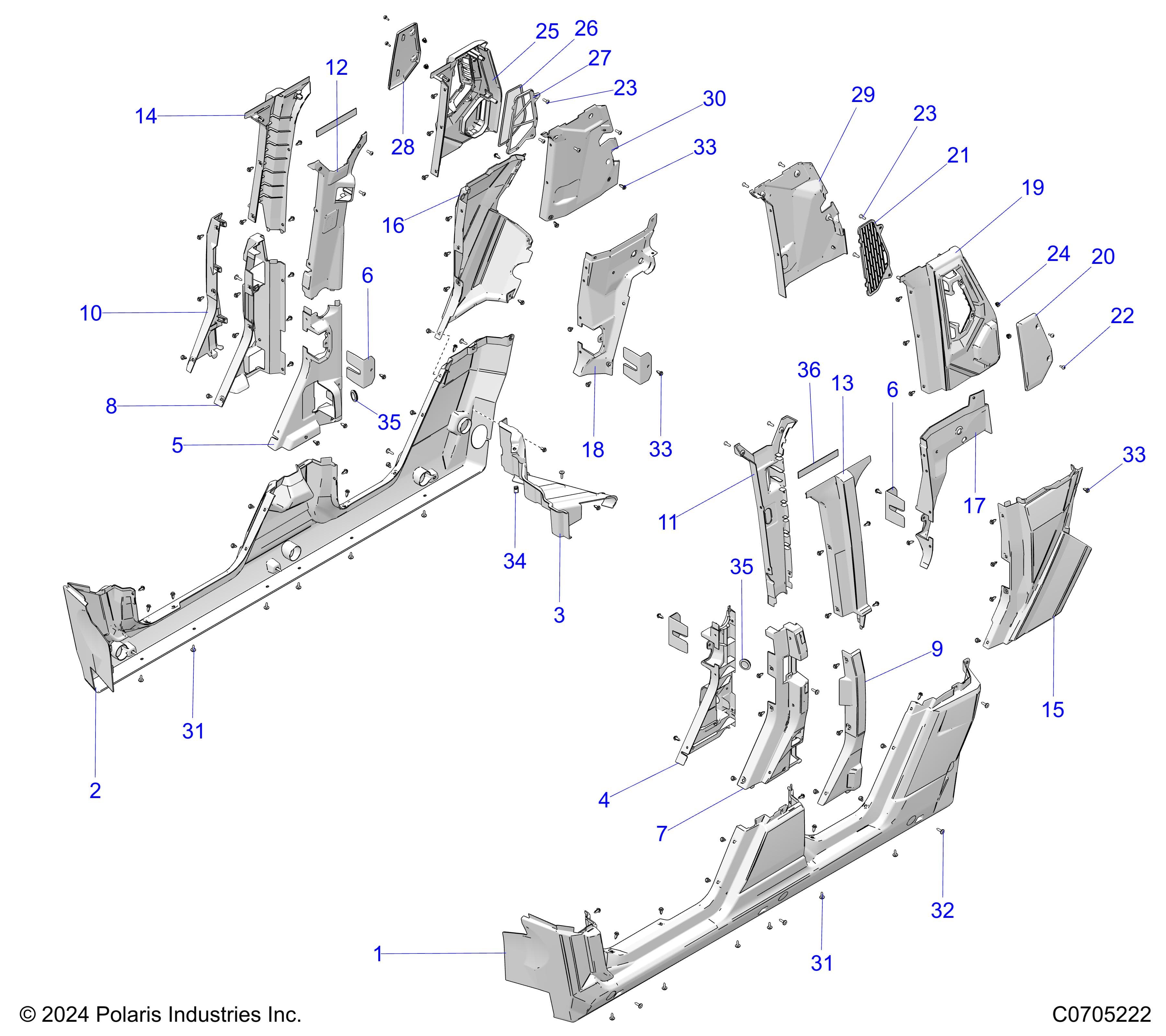 2026 POLARIS XPEDITION ADV 5 NORTHSTAR β BODY, LOWER ROCKERS, REAR FENDERS, PILLARS diagram
