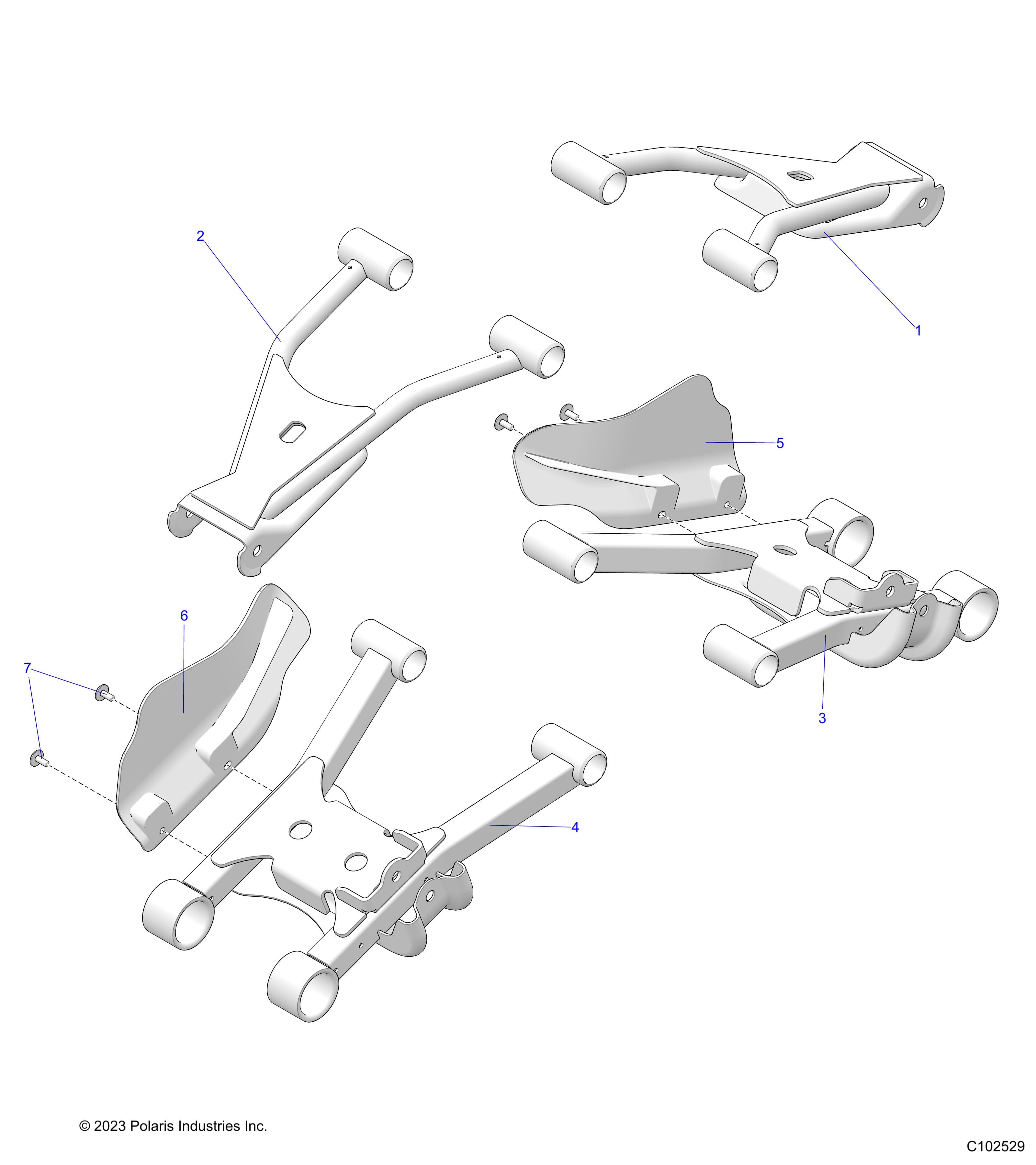 2026 SPORTSMAN TOURING 570 PREM β SUSPENSION, REAR CONTROL ARMS - A26SDZ57AB (C102529) diagram