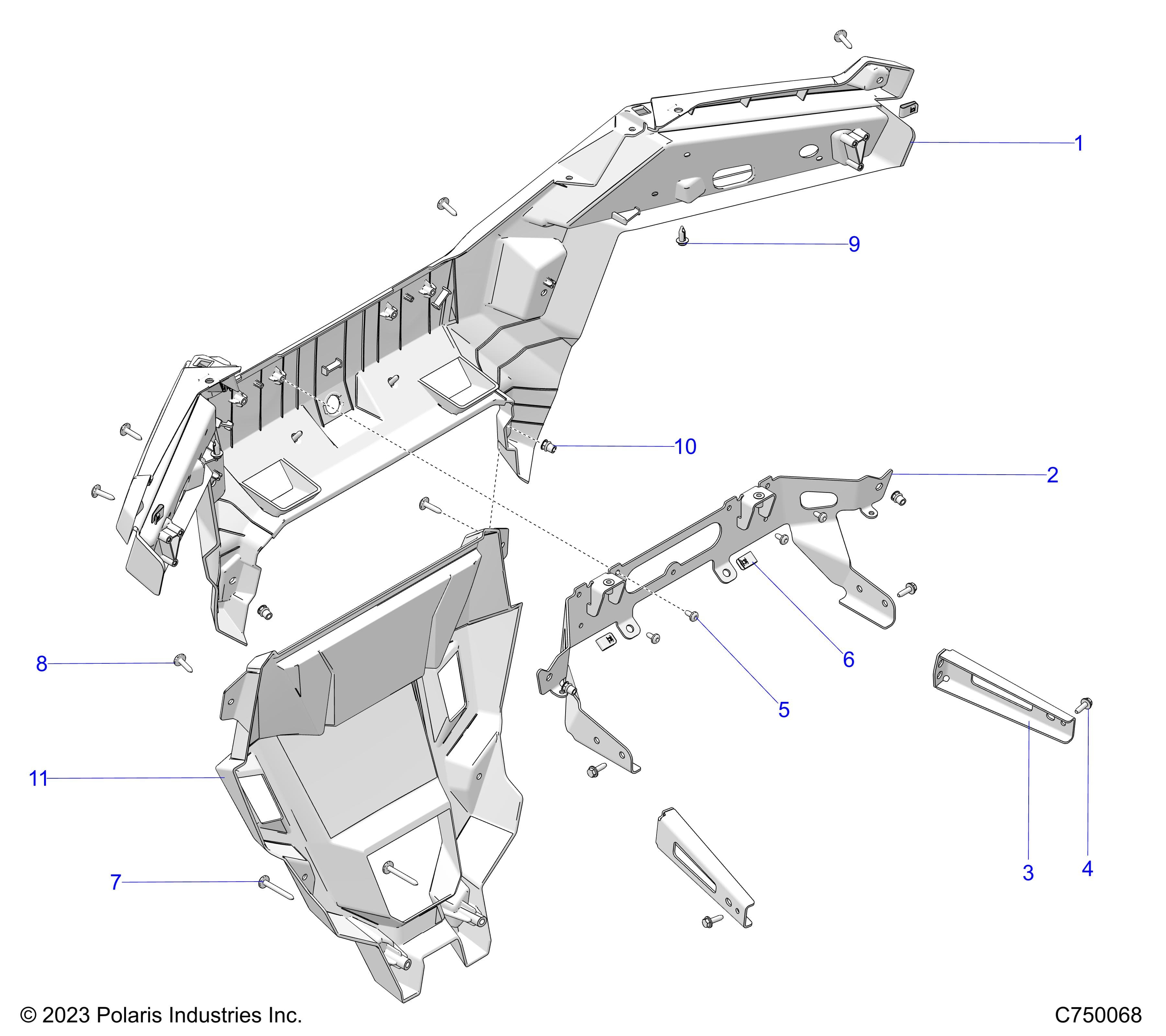 2026 RZR PRO S4 SPORT β BODY, REAR BUMPER - Z26S4E92A4/B4/A6/B6 (C750068) diagram