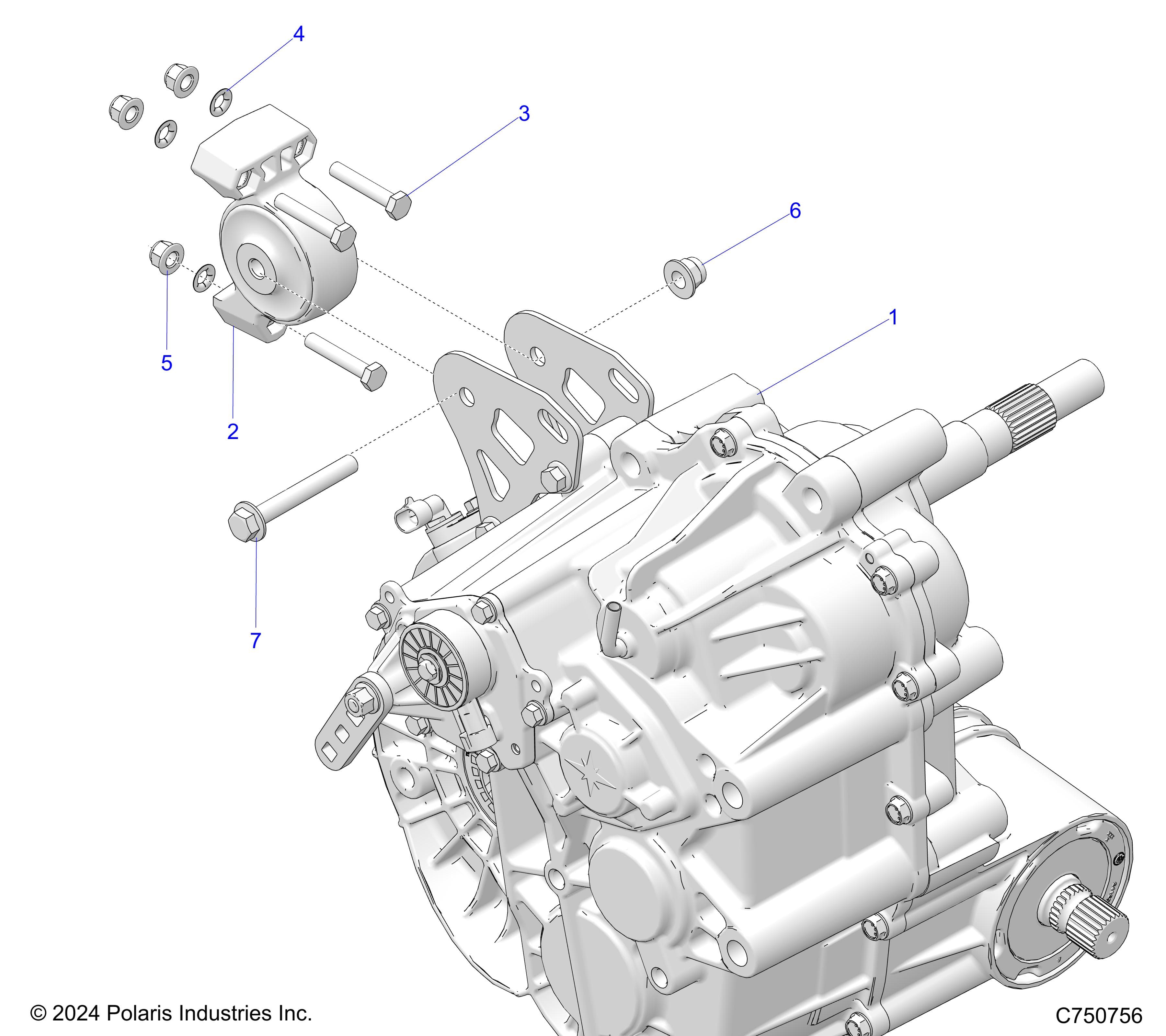 2026 RZR PRO XP 4 SPORT β DRIVE TRAIN, MAIN GEARCASE MOUNTING - Z26X4E92A4/B4/A6/B6 (C750754) diagram