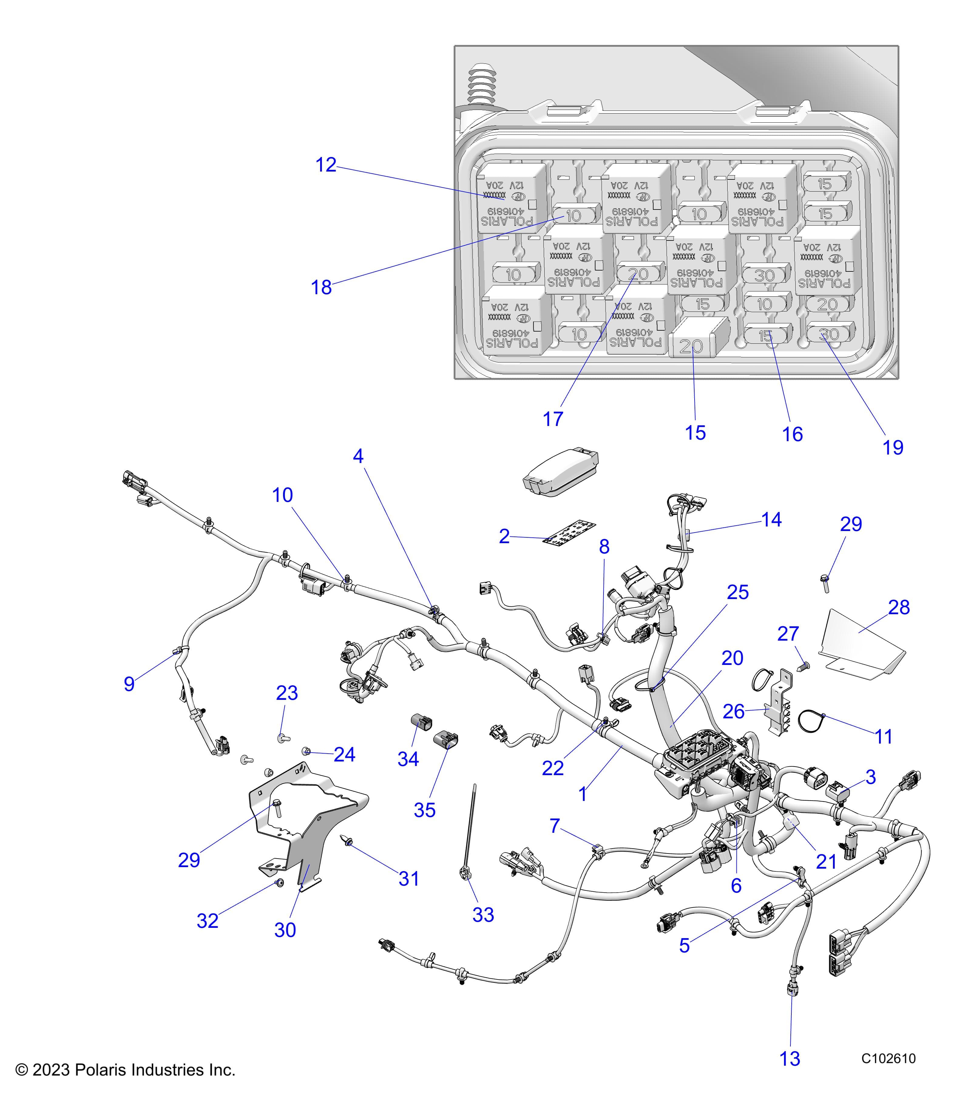 2026 SPORTSMAN TOURING 570 β ELECTRICAL, WIRE HARNESS - A26SDA57A7 (C102610) diagram