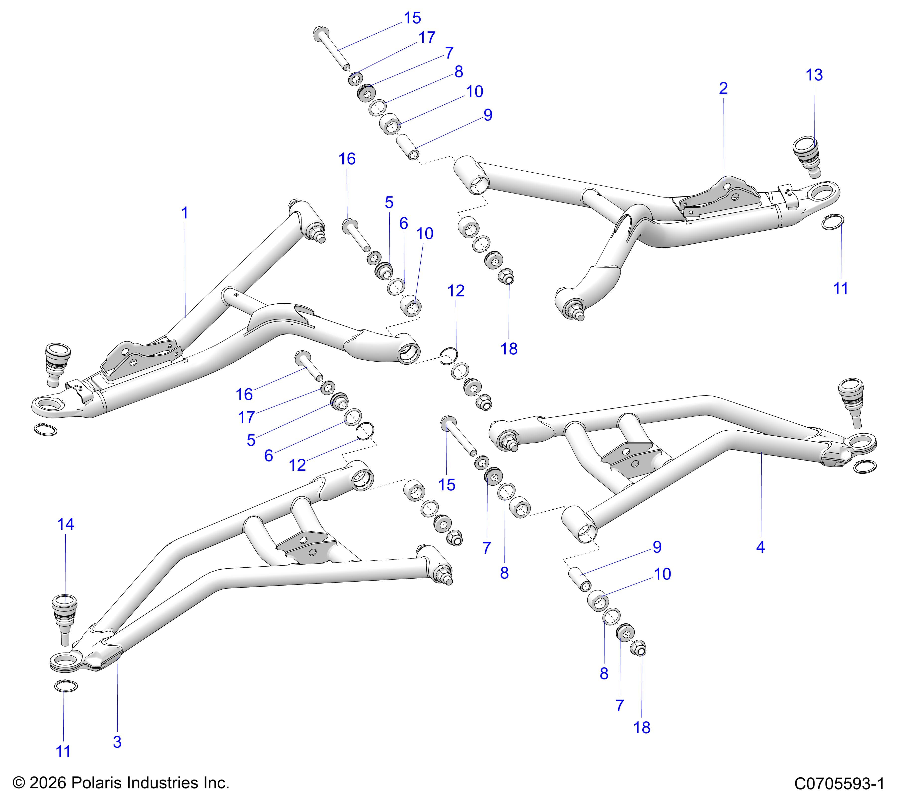 2026 POLARIS XPEDITION ADV 5 NORTHSTAR β SUSPENSION, FRONT CONTROL ARMS diagram