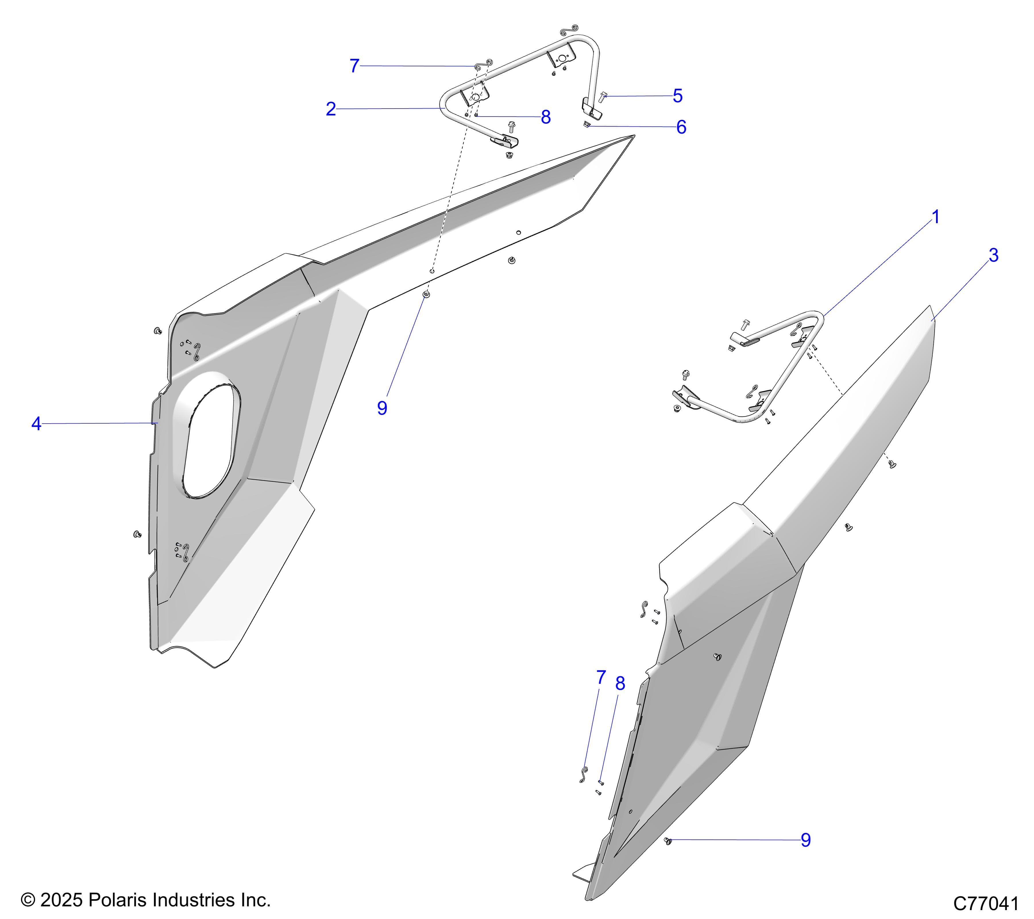2026 RZR PRO R RACE H.O. β BODY, REAR FENDERS - Z26RRL2KAL (C77041) diagram