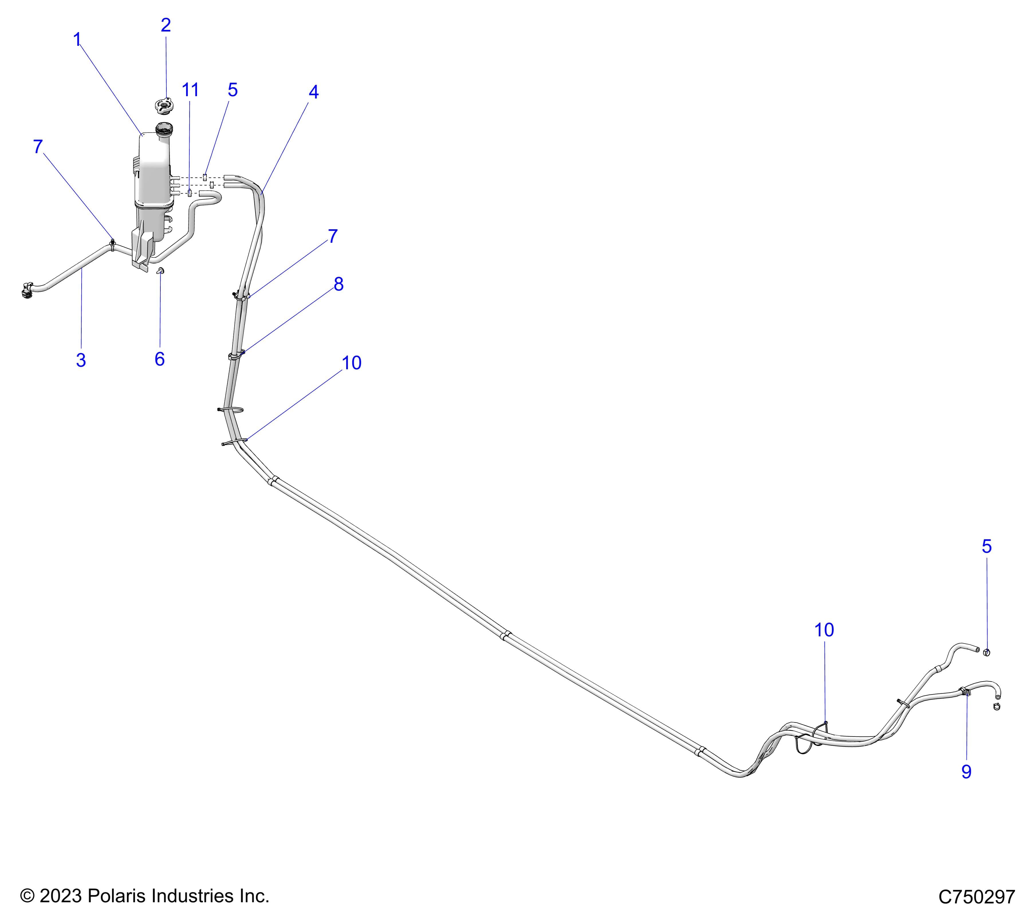 2026 RZR PRO S4 SPORT β ENGINE, COOLING, SURGE TANK & HOSES - Z26S4E92A4/B4/A6/B6 (C750297) diagram