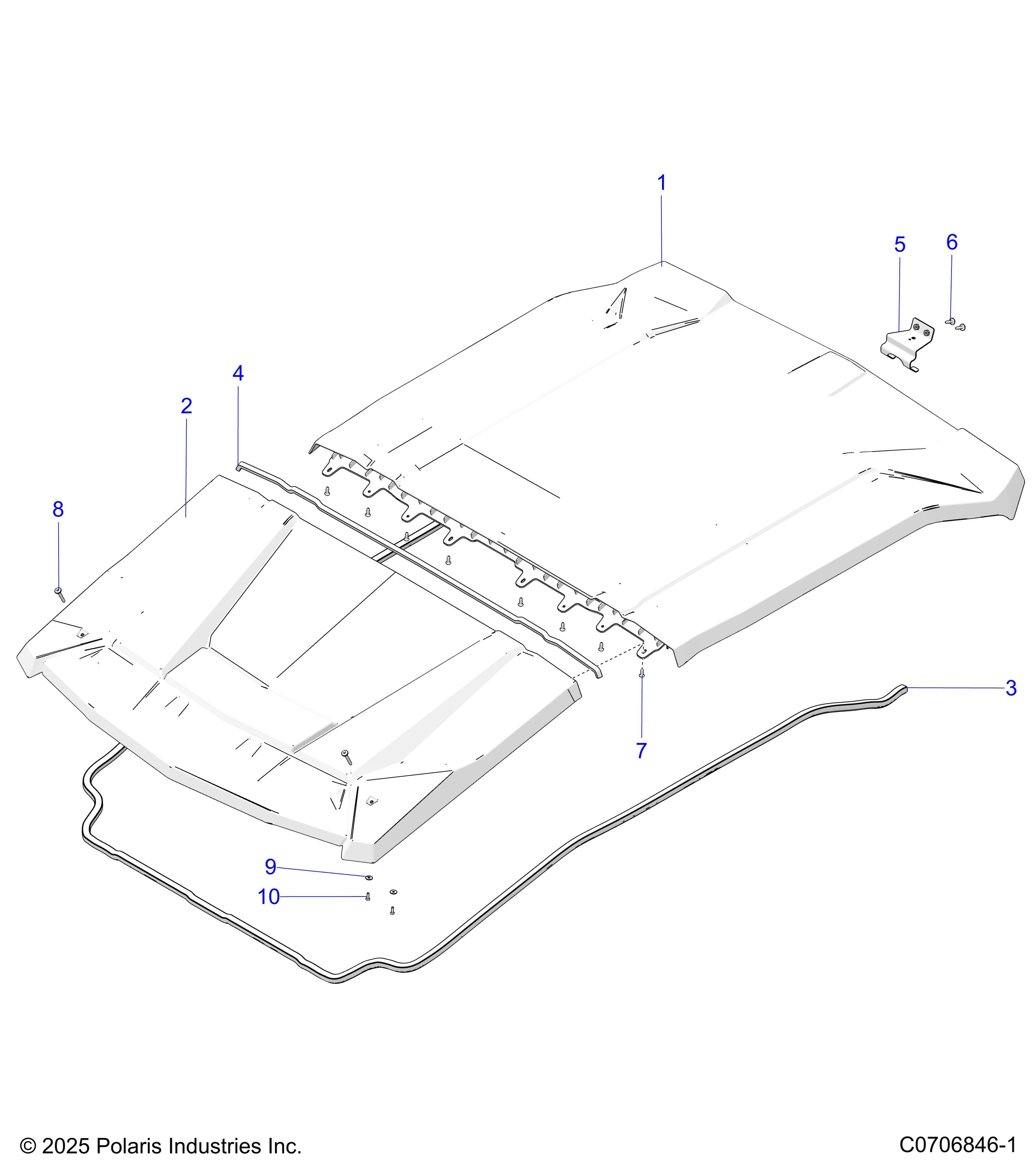 2026 GENERAL XP4 1000 SPORT — BODY, ROOF diagram