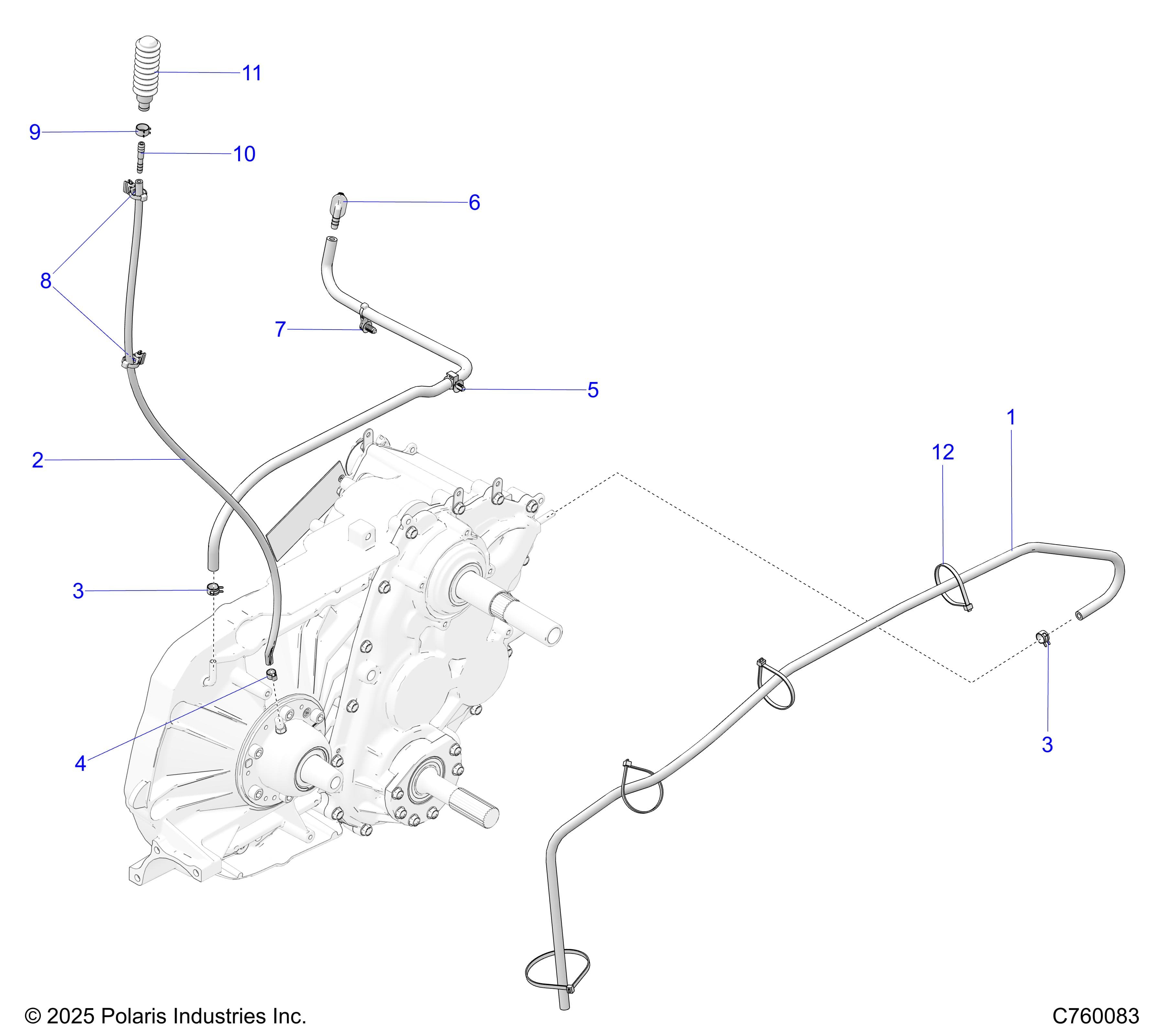 2026 RZR PRO R RACE β DRIVE TRAIN, GEARCASE VENTING, MAIN - Z26RRE2KAL (C760083) diagram
