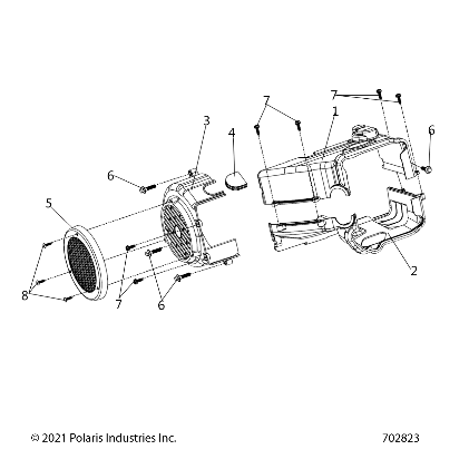 2026 RZR 200 AU β ENGINE, FAN COVER AND SHROUD COMP - Z26HCA18D4 (702823) diagram