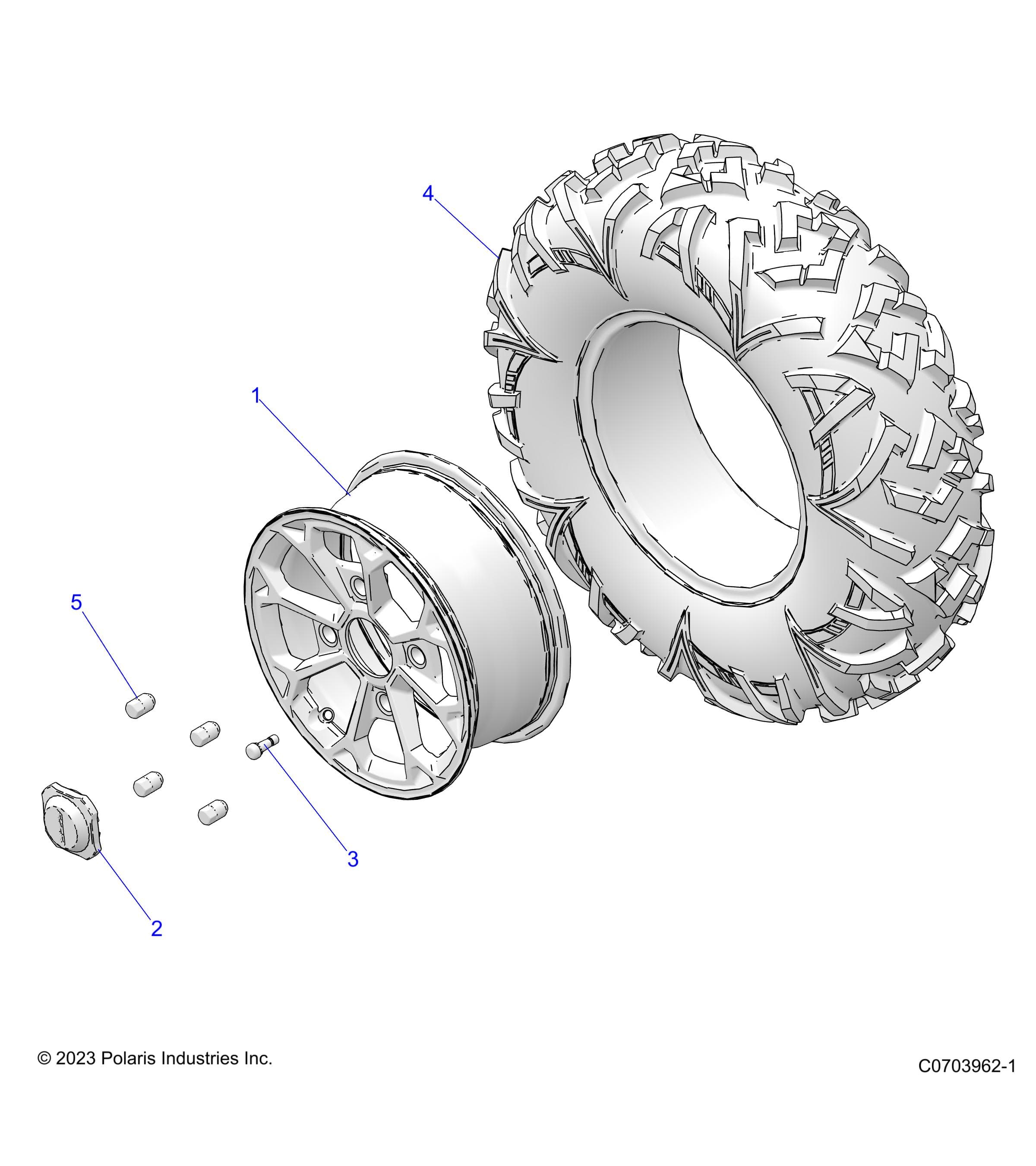 2026 RZR XP 4 1000 SPORT β WHEELS, FRONT - Z26NMS99A4/B4/A6/B6 (C0703962-1) diagram