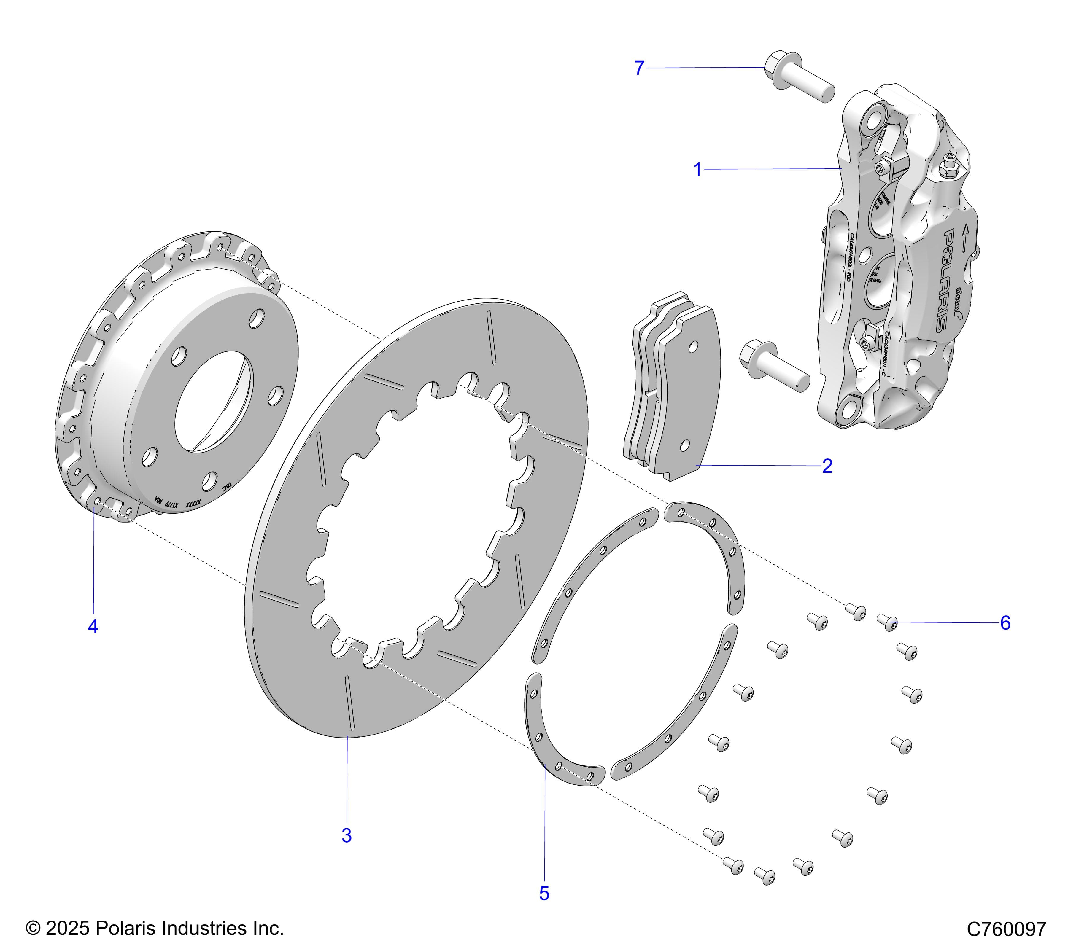 2026 RZR PRO R RACE β BRAKES, CALIPER AND BRAKE DISC, FRONT - Z26RRE2KAL (C760097) diagram