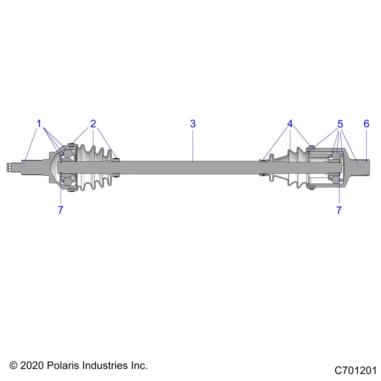 2026 RANGER 1000 XP NSTR β DRIVE TRAIN, FRONT HALF SHAFT - FROM 09/30/2026 diagram