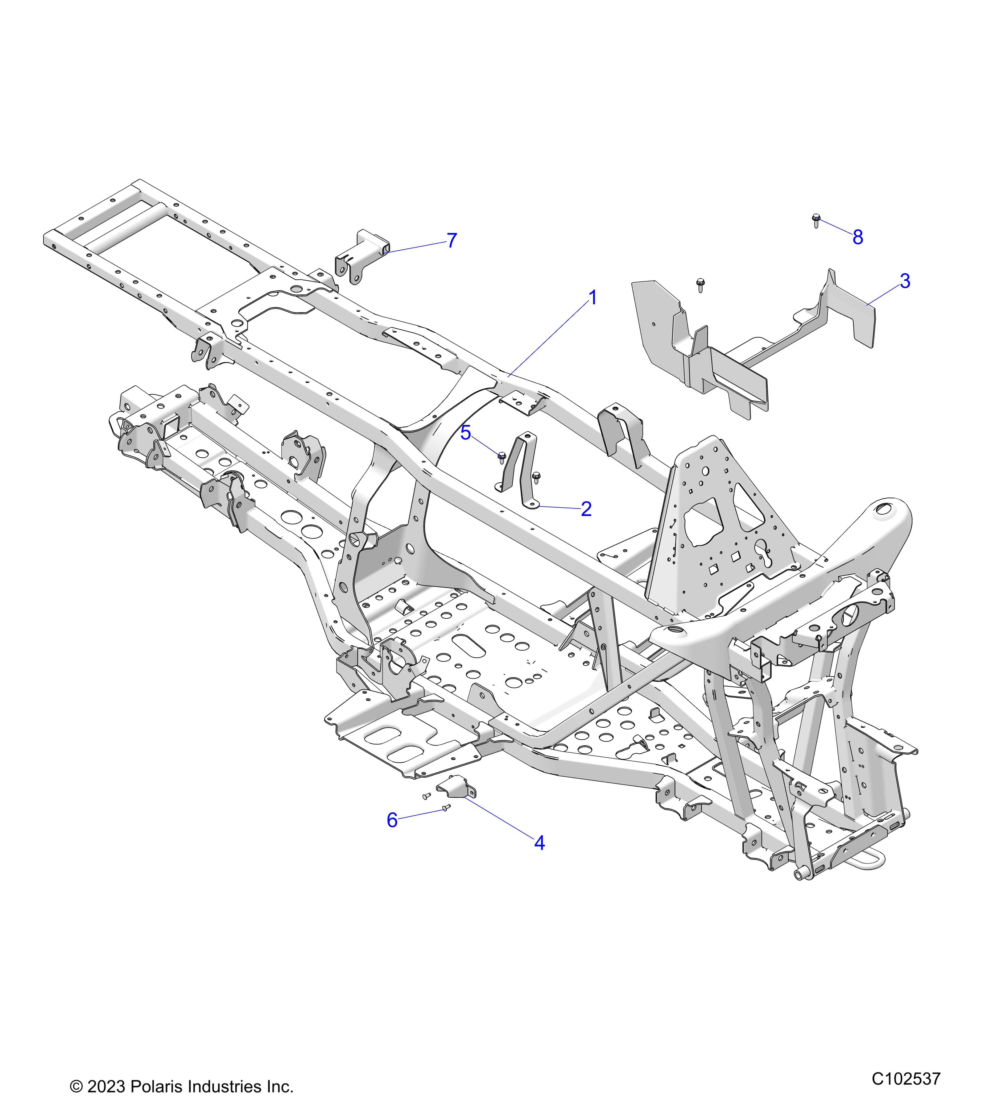 2026 SPORTSMAN 570 X2 EPS β CHASSIS, FRAME - A26SWE57AL (C102537) diagram